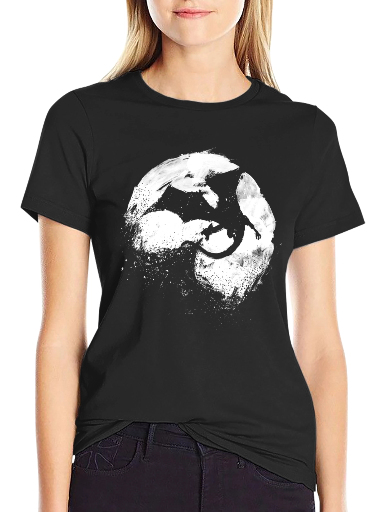 Dragon Silhouette T-Shirt - Black