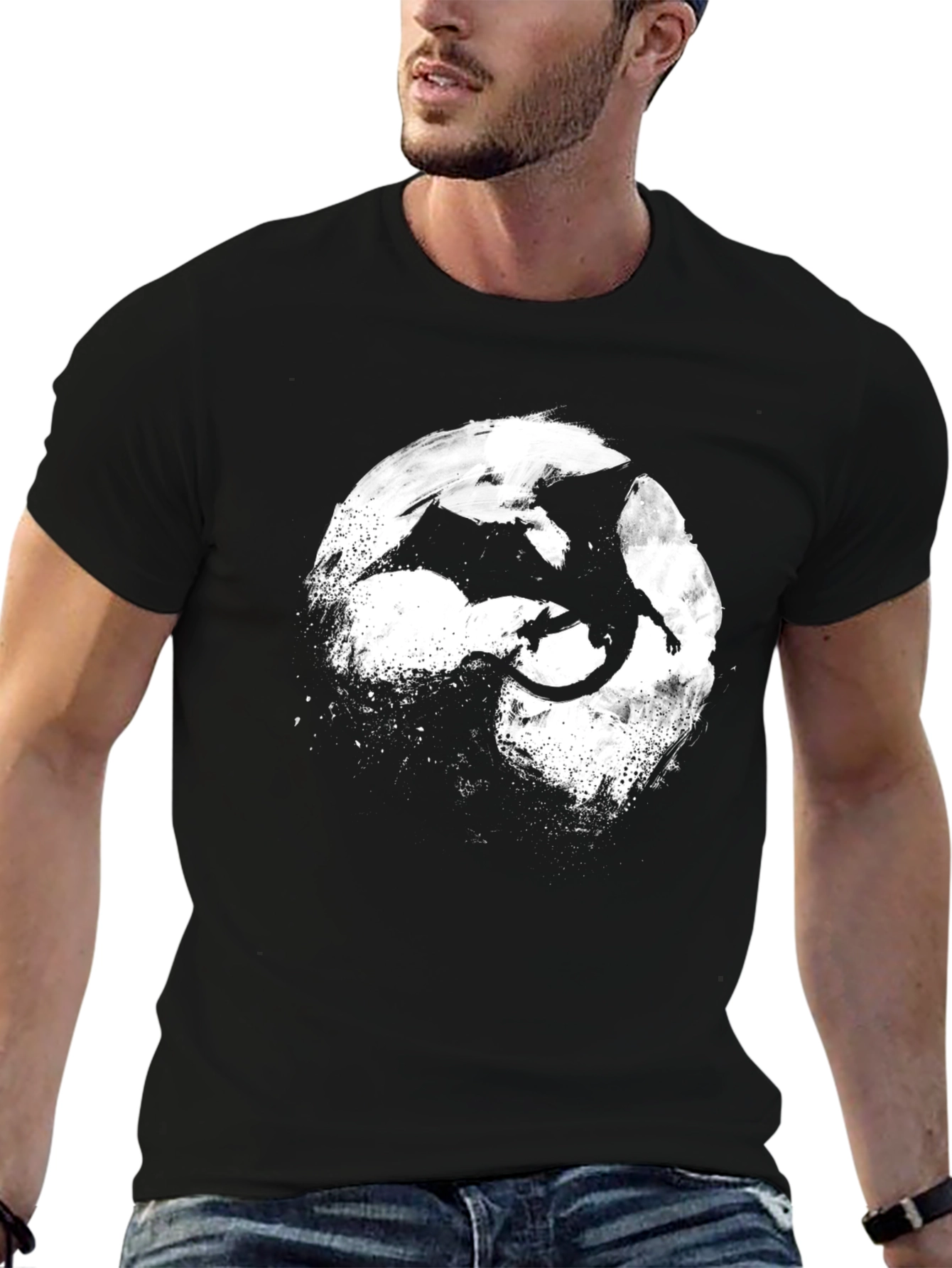 Dragon Silhouette T-Shirt - Black
