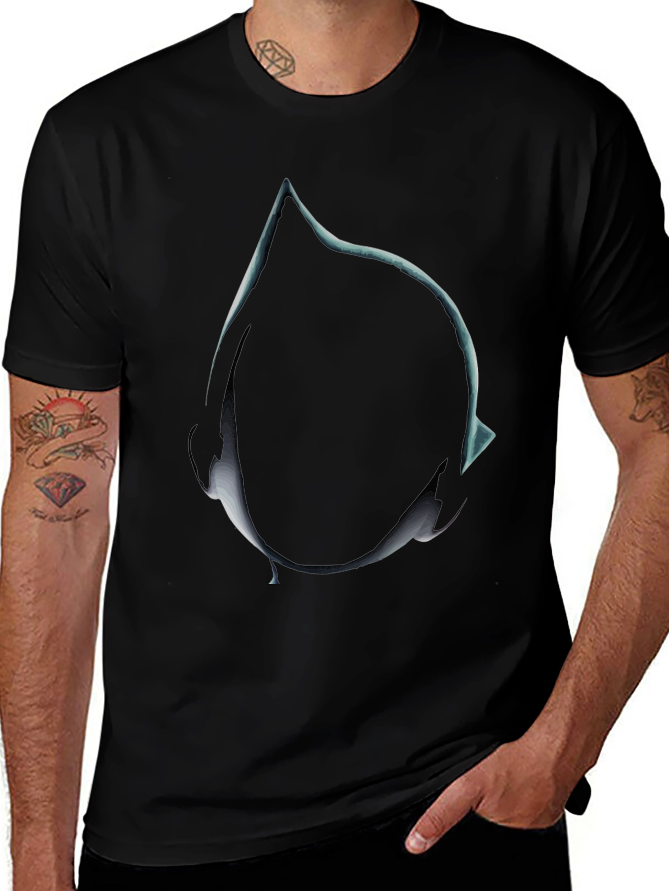 Abstract Teardrop Graphic Tee - Mens Black T-Shirt