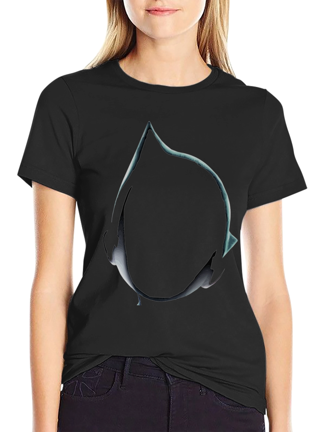 Abstract Teardrop Graphic Tee - Mens Black T-Shirt