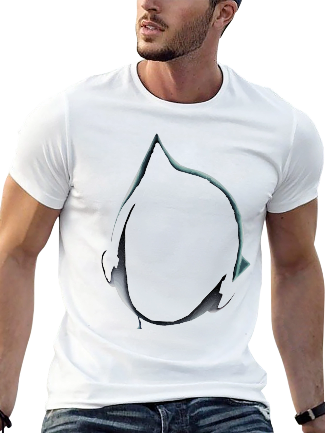 Abstract Teardrop Graphic Tee - Mens Black T-Shirt