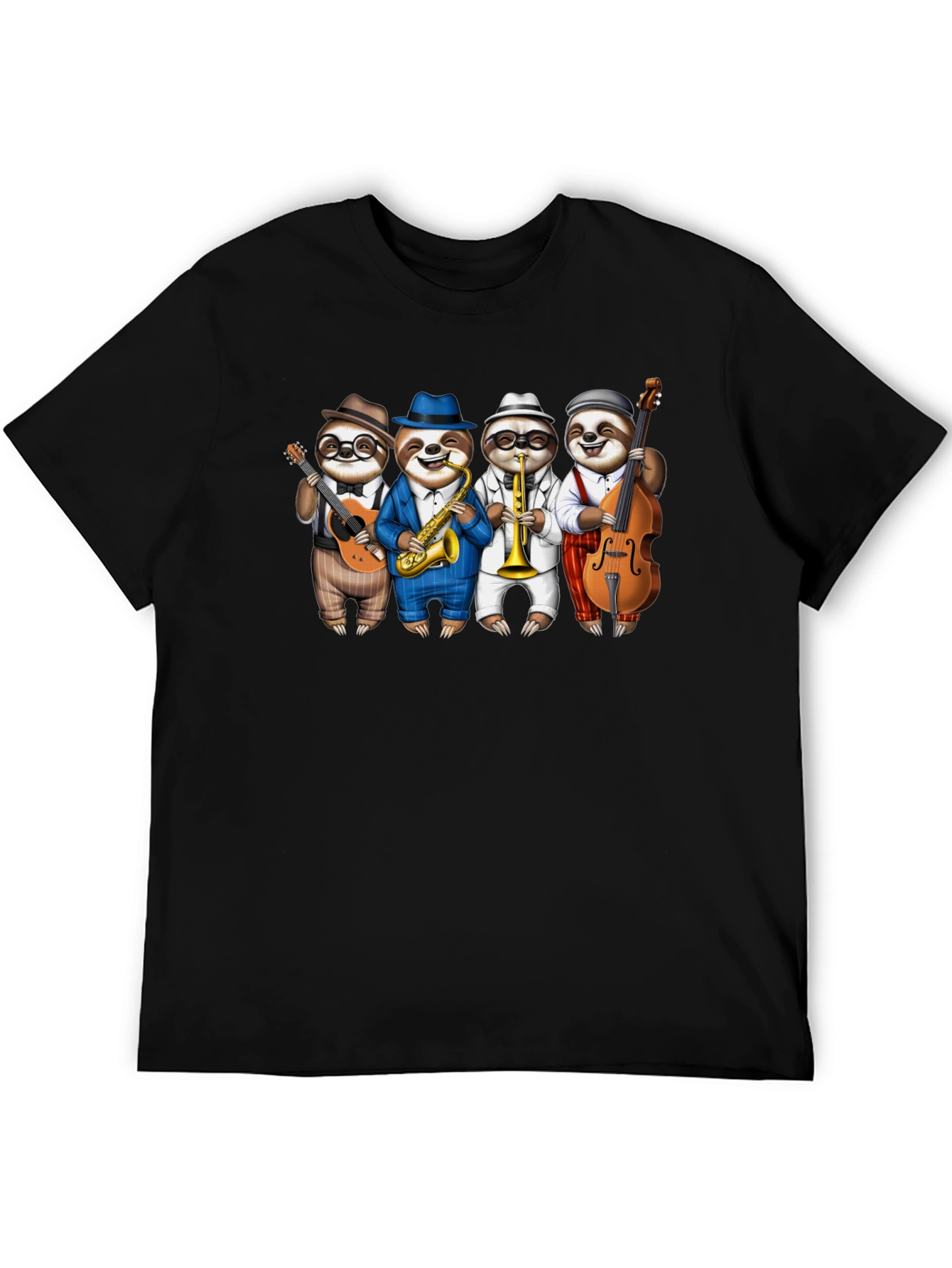 Sloth Jazz Band Graphic Tee - Fun & Unique!