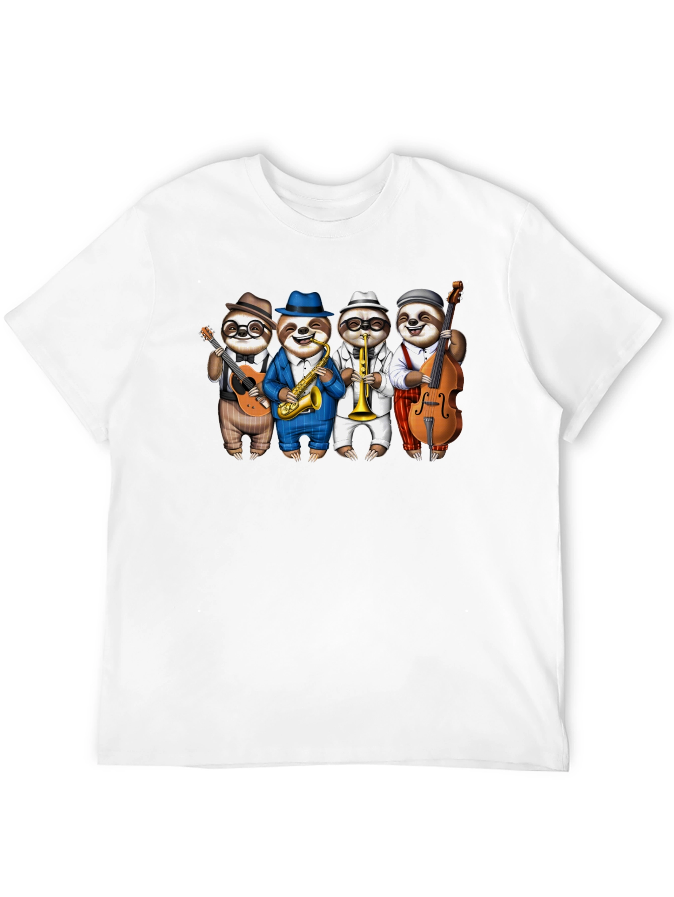 Sloth Jazz Band Graphic Tee - Fun & Unique!