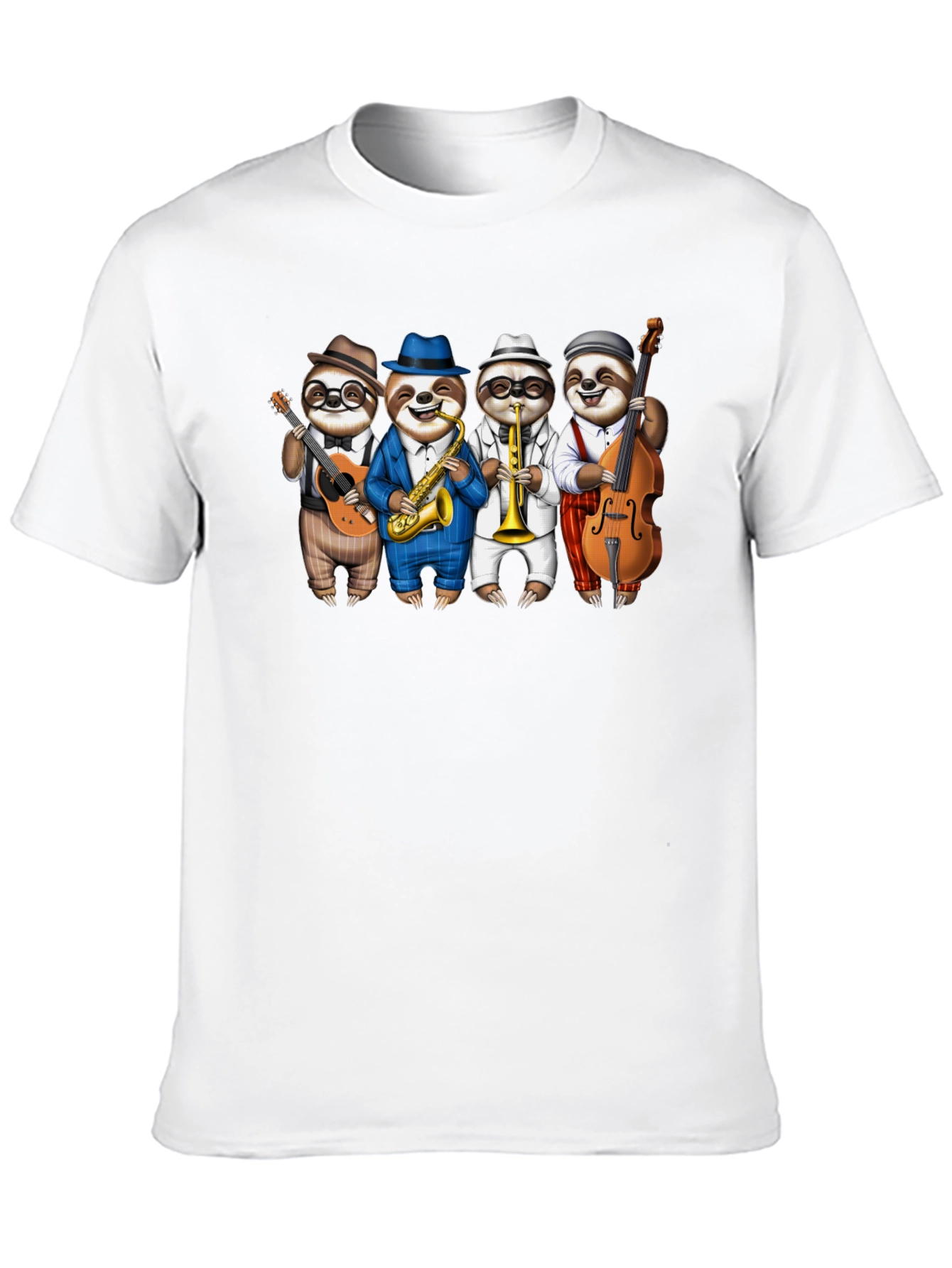 Sloth Jazz Band Graphic Tee - Fun & Unique!
