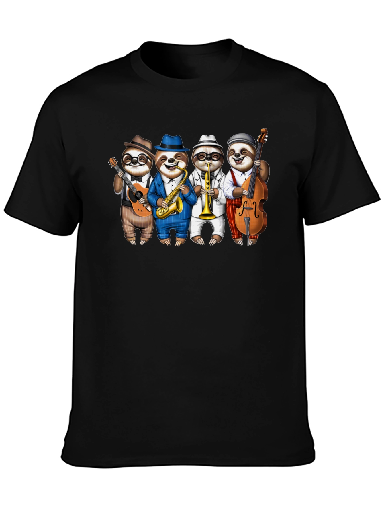 Sloth Jazz Band Graphic Tee - Fun & Unique!