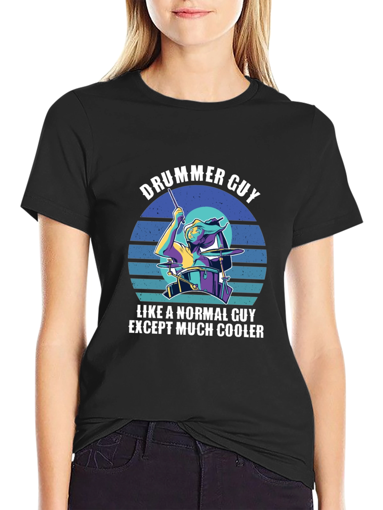 Drummer Guy Graphic T-Shirt - Cool Musician Tee
