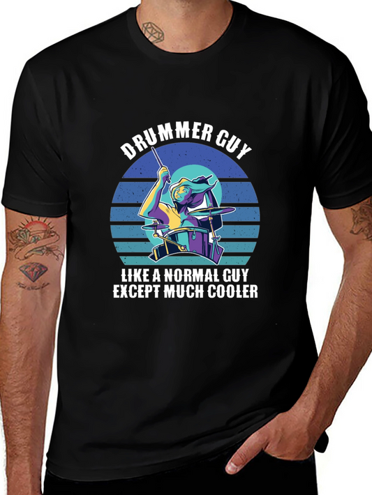 Drummer Guy Graphic T-Shirt - Cool Musician Tee