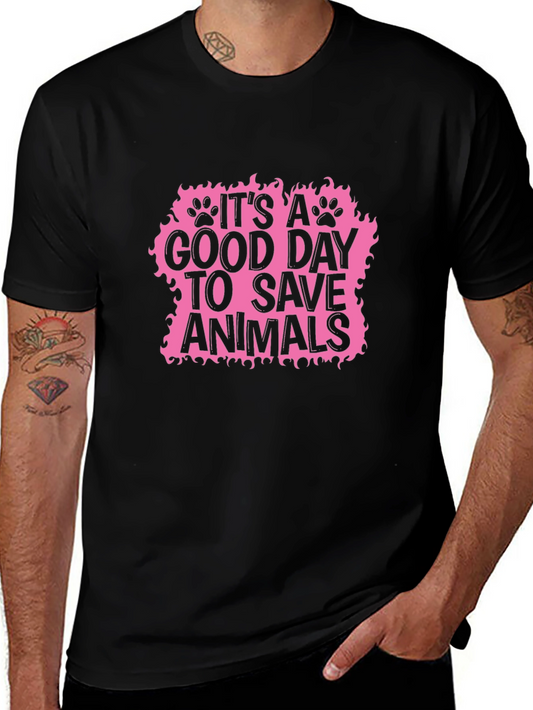 Save Animals Graphic Tee - Black