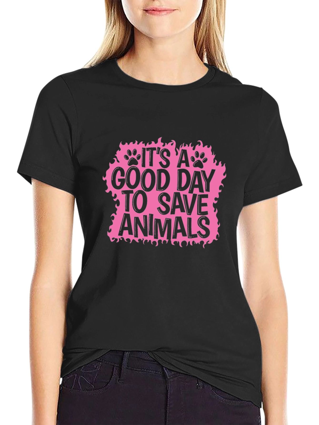Save Animals Graphic Tee - Black