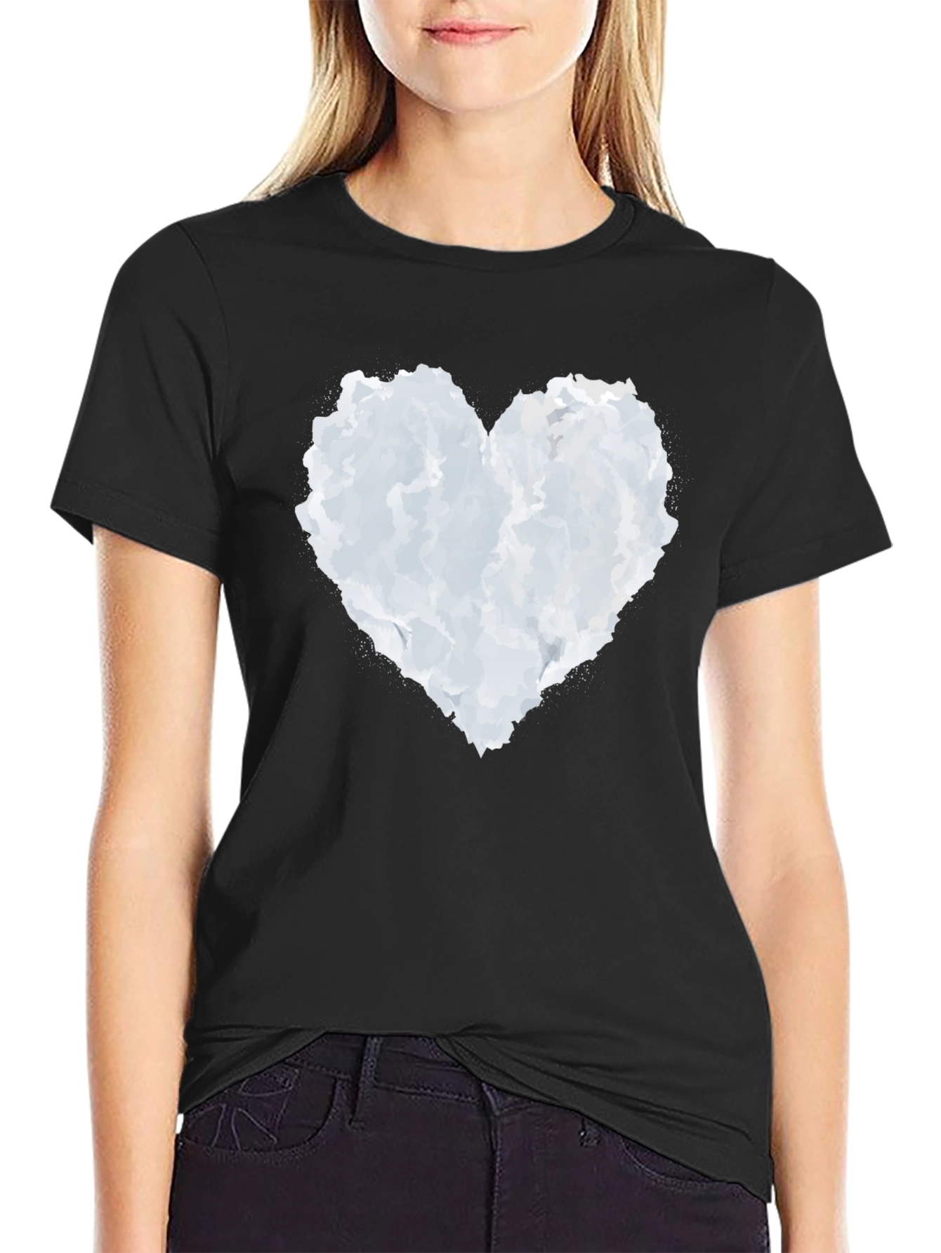 Cloud Heart Graphic Black T-Shirt