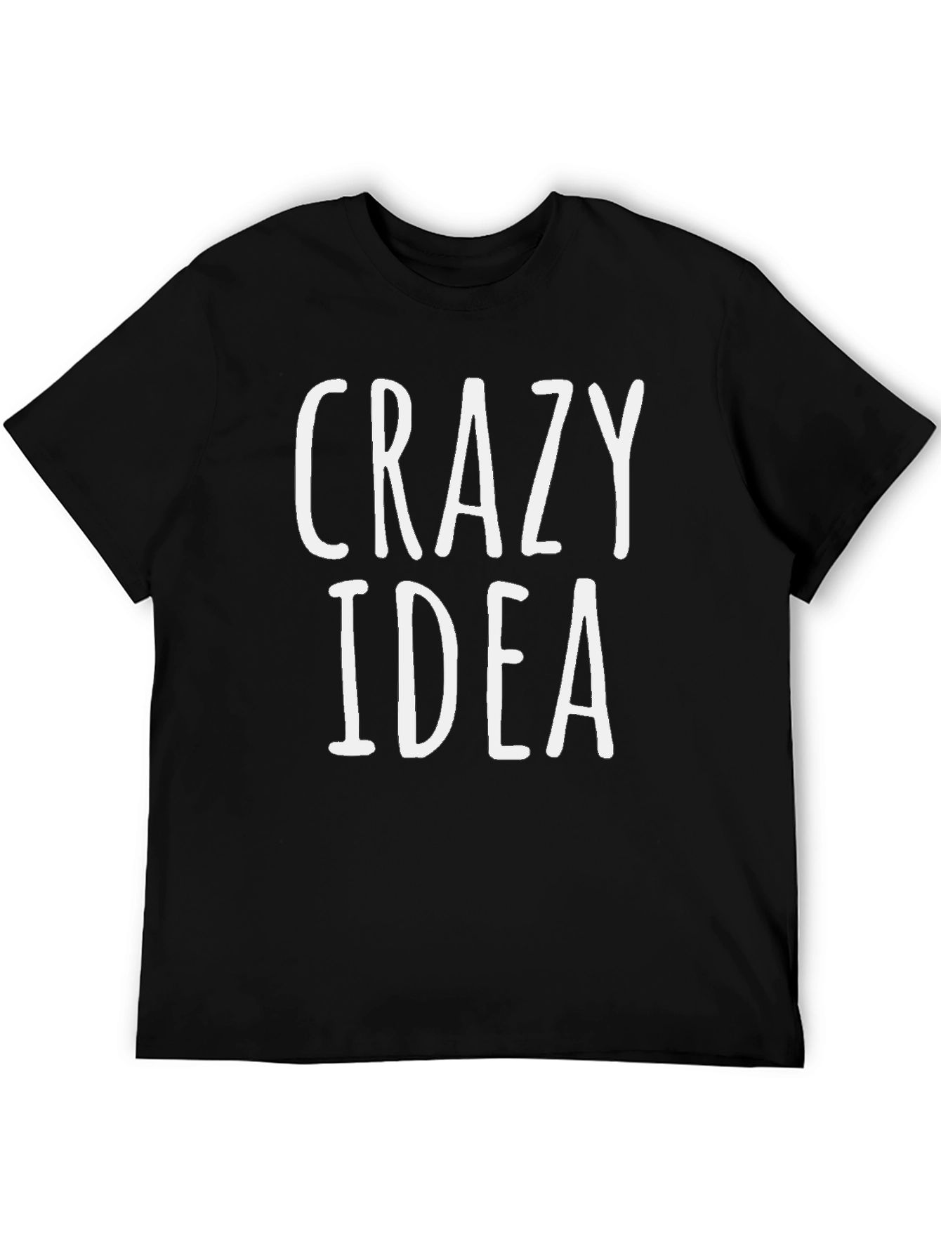 Crazy Idea Black Graphic T-Shirt