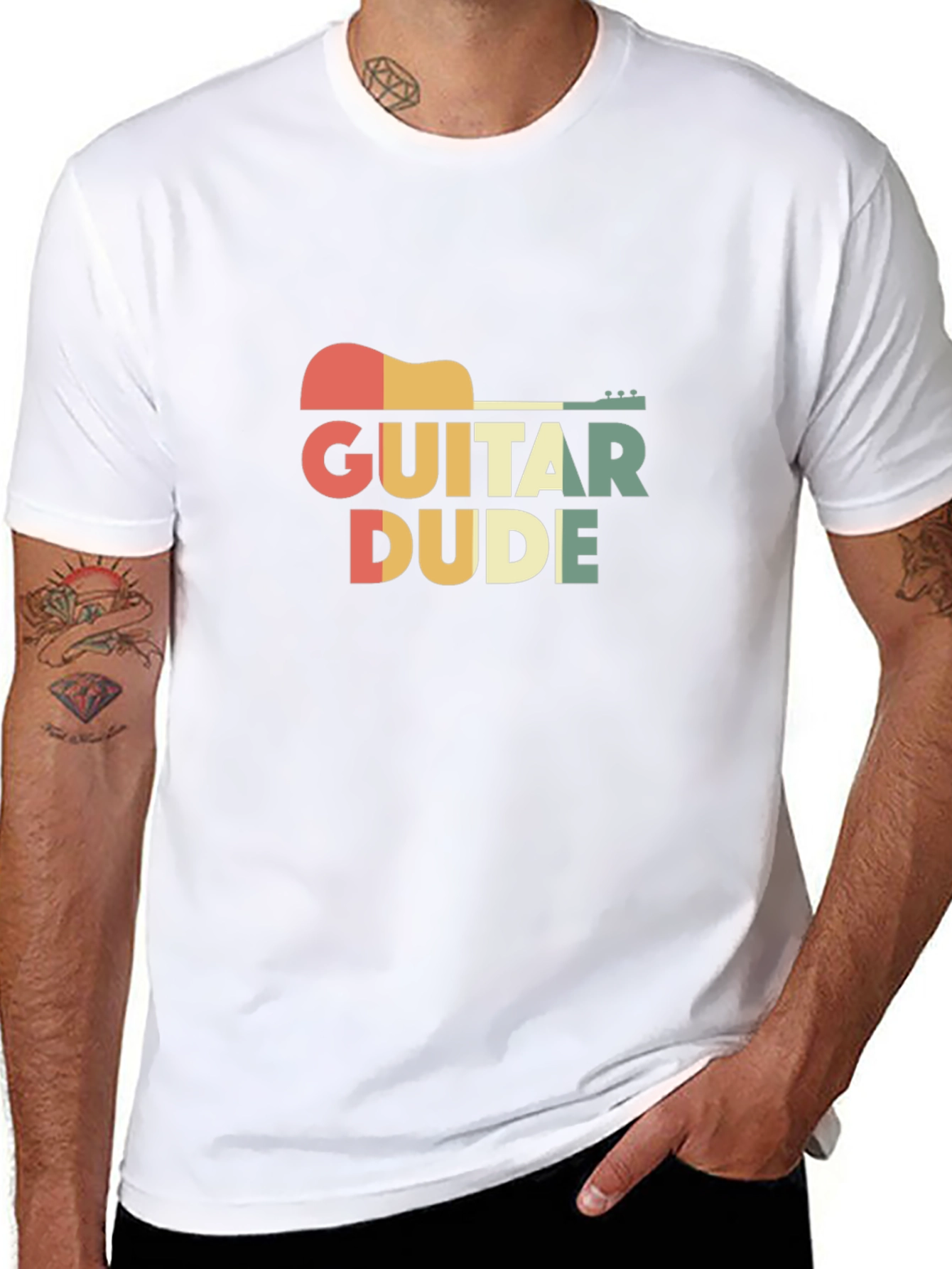 Guitar Dude Retro Graphic Tee - Music Lovers T-Shirt