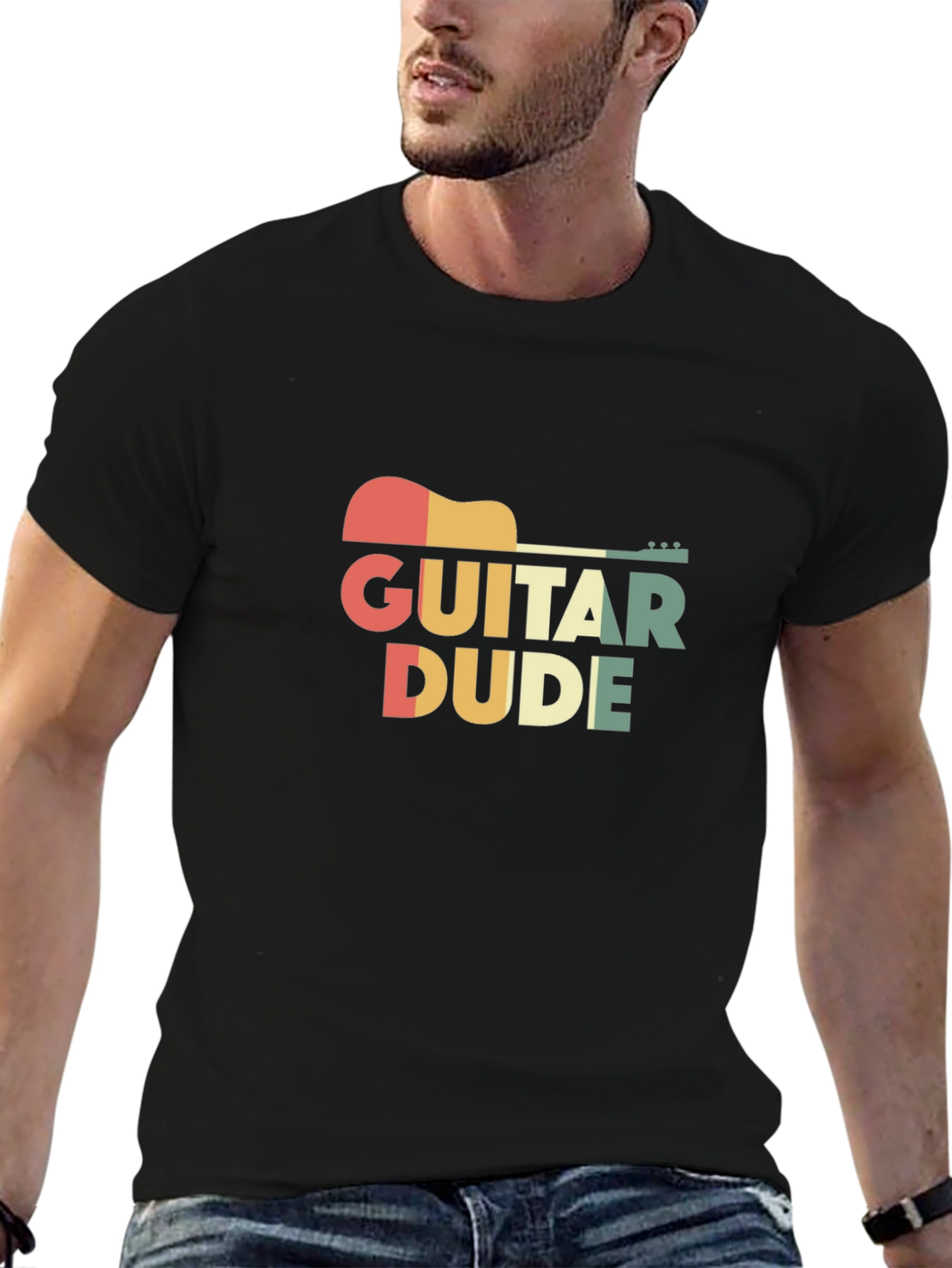 Guitar Dude Retro Graphic Tee - Music Lovers T-Shirt