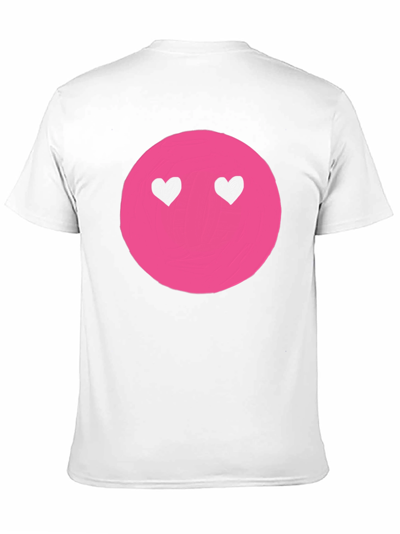 Pink Heart Eyes Emoji Black T-Shirt