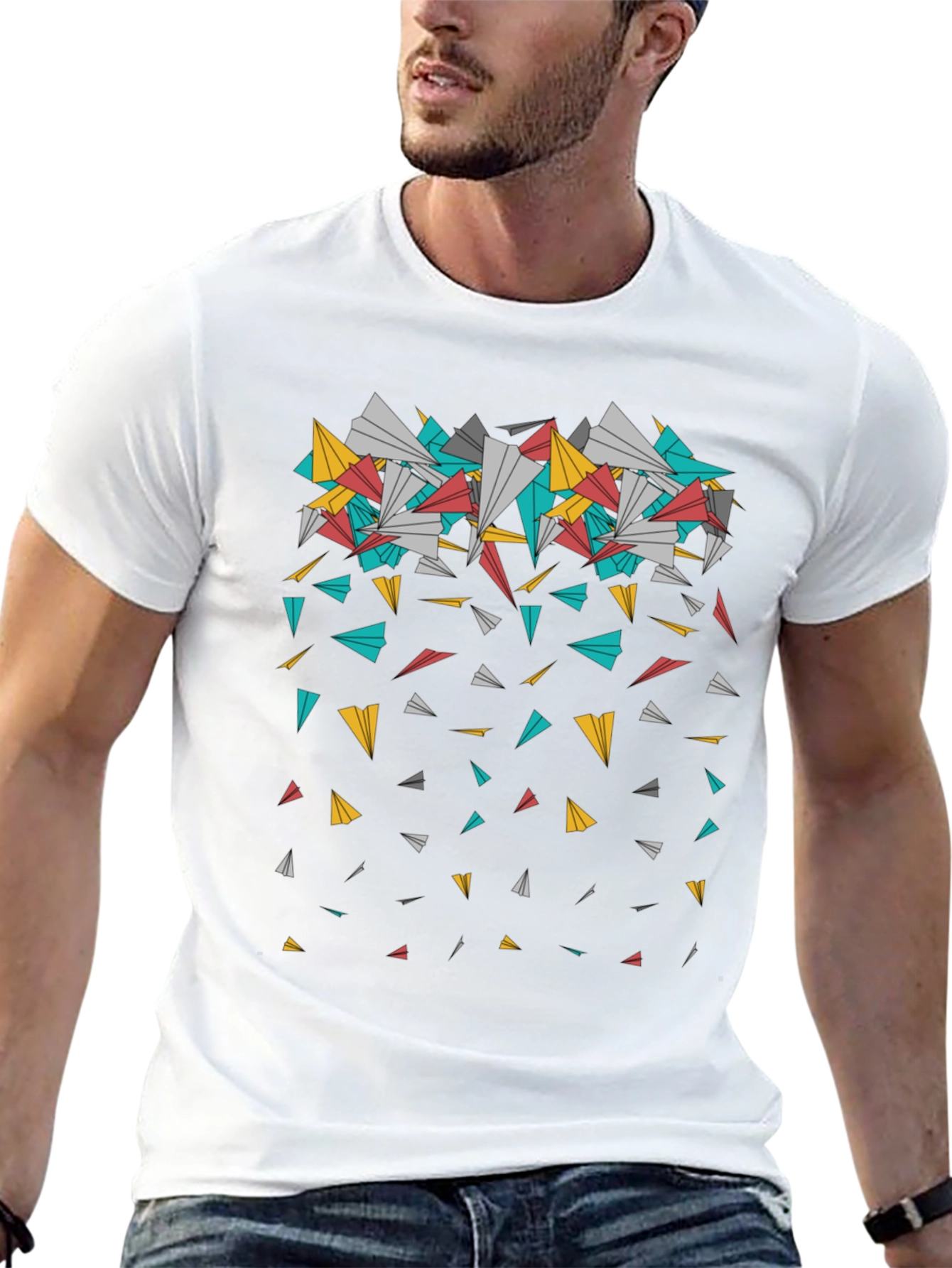 Paper Airplane Cascade Graphic Tee