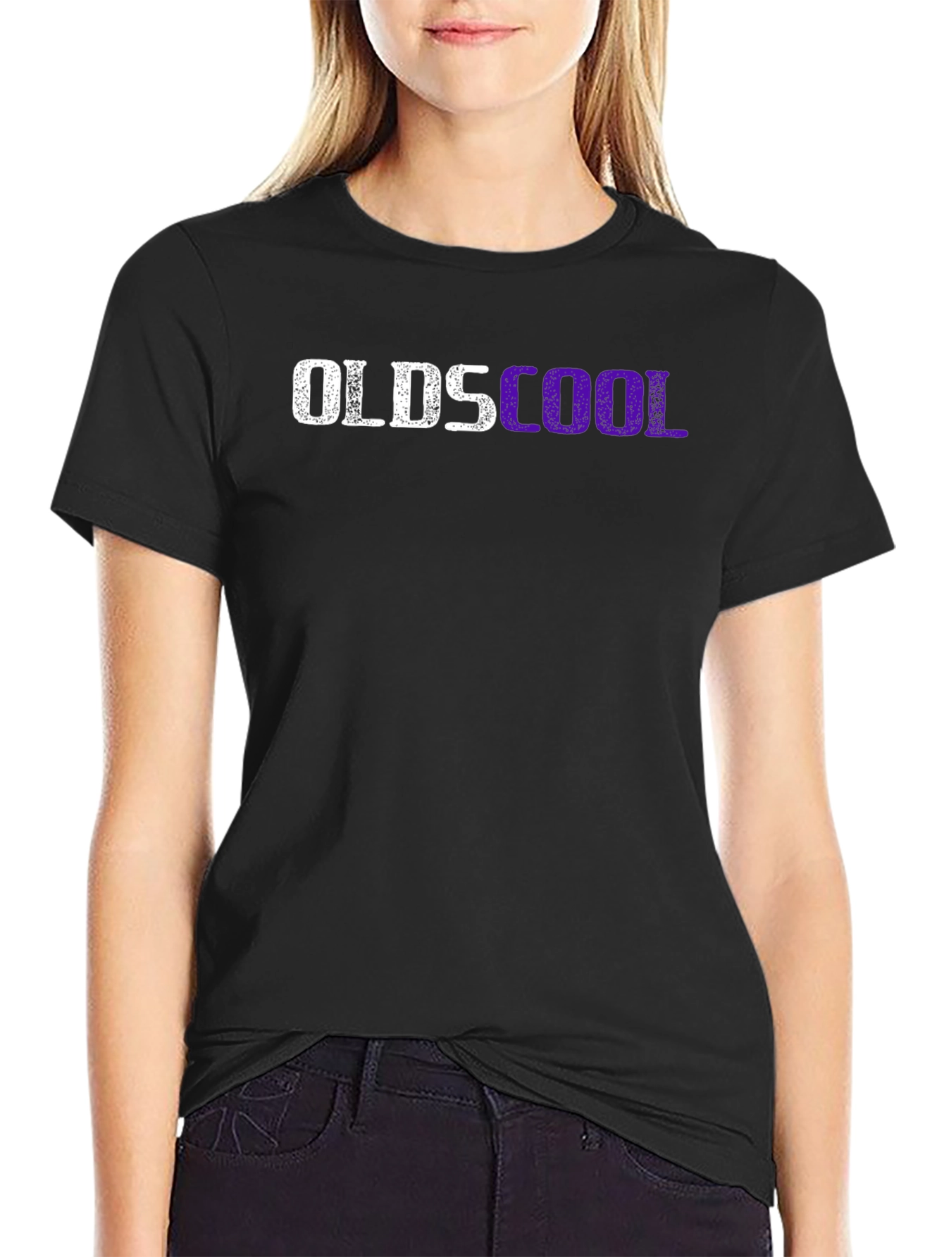Old School Graphic Tee - Distressed Print Black T-Shirt