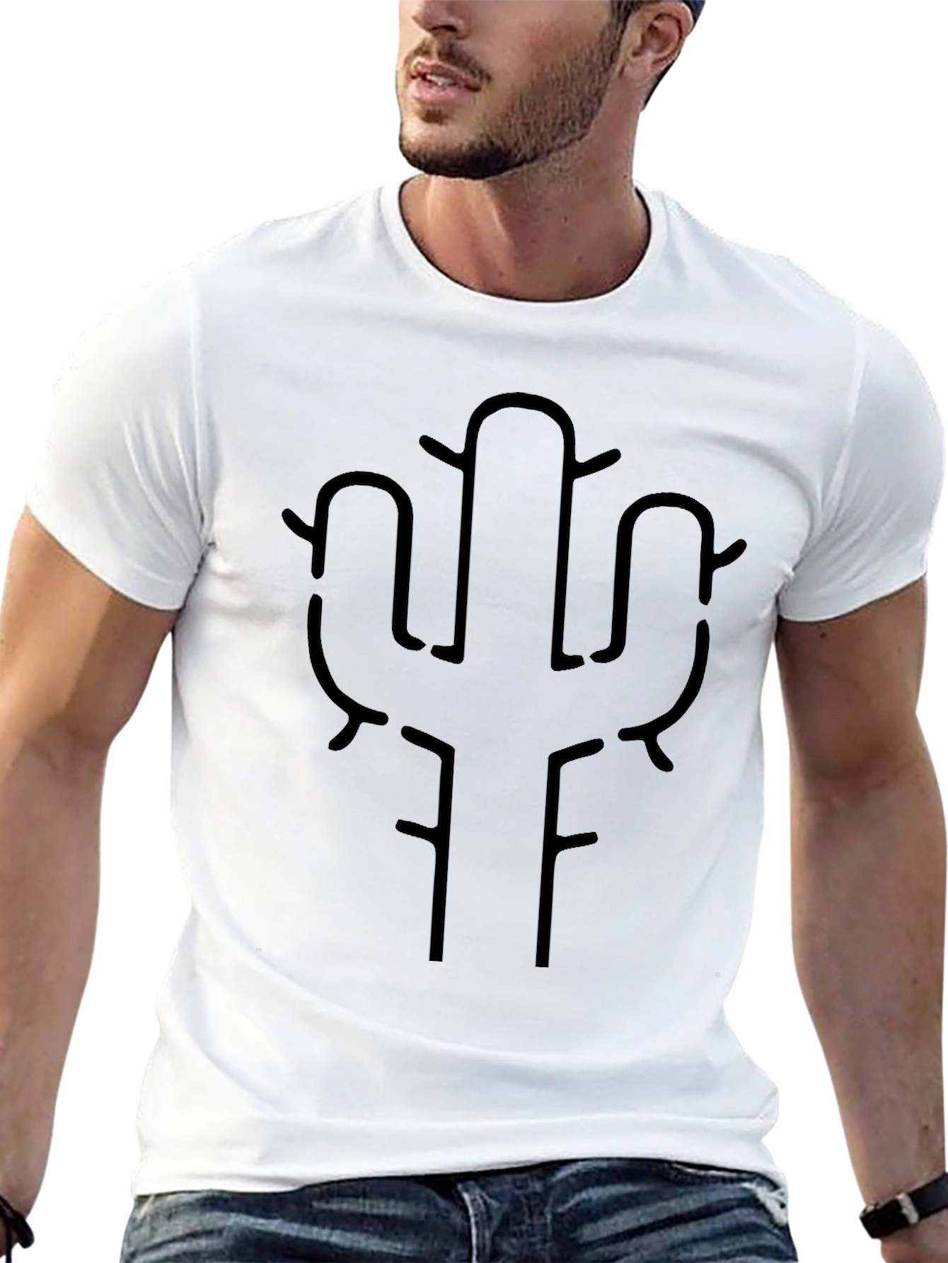 Cactus Graphic Tee - Minimalist Desert Style