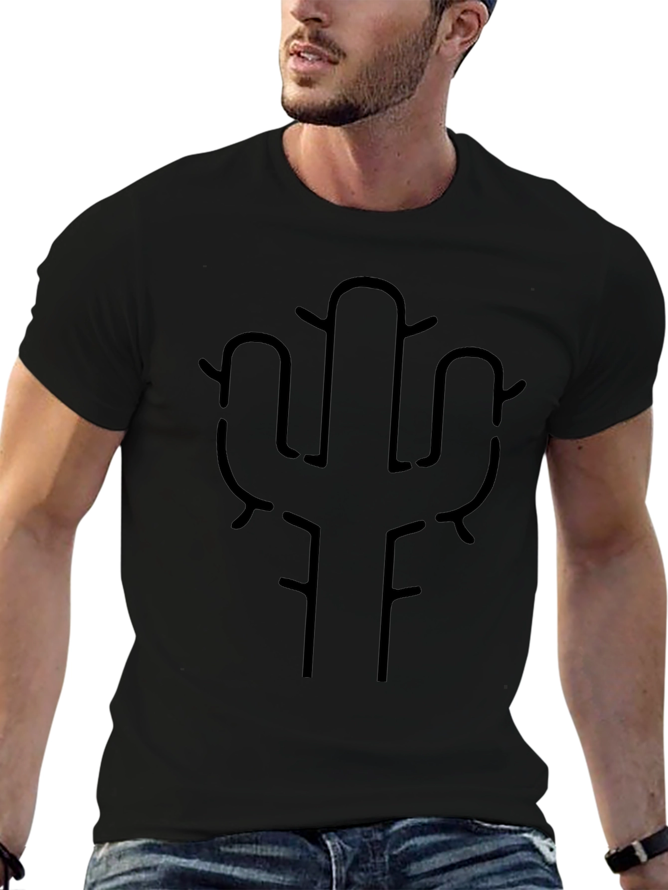 Cactus Graphic Tee - Minimalist Desert Style