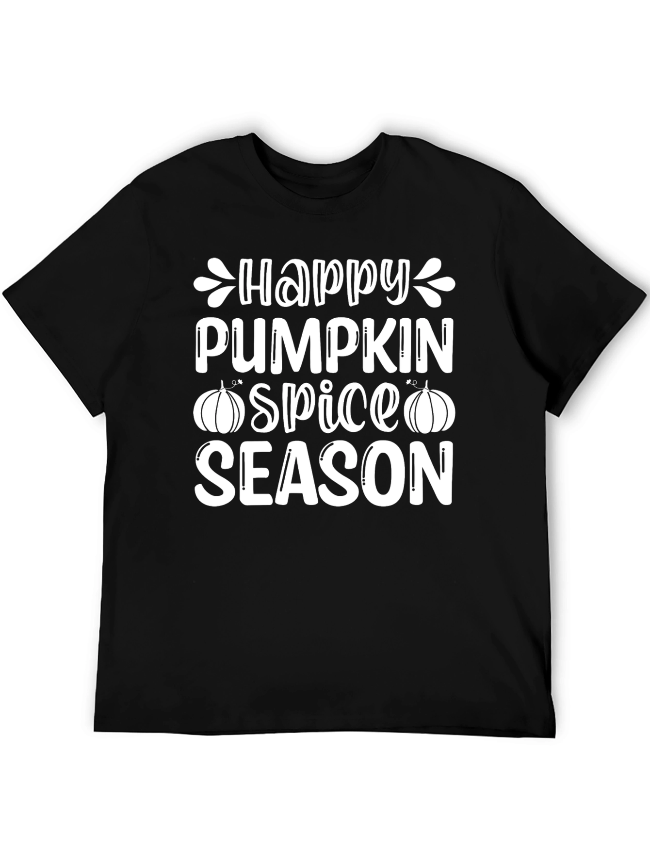 Happy Pumpkin Spice Season Black Graphic T-Shirt