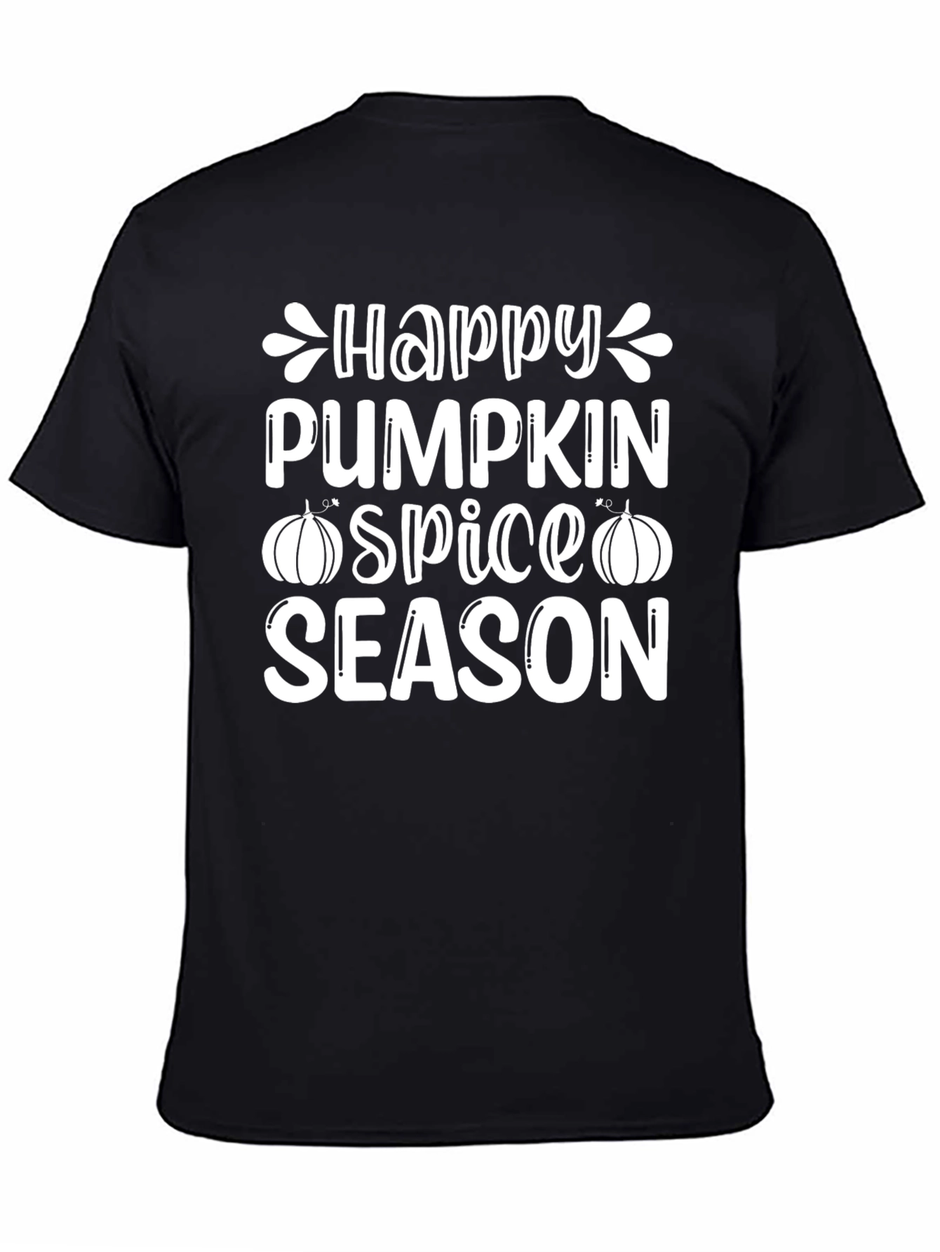 Happy Pumpkin Spice Season Black Graphic T-Shirt