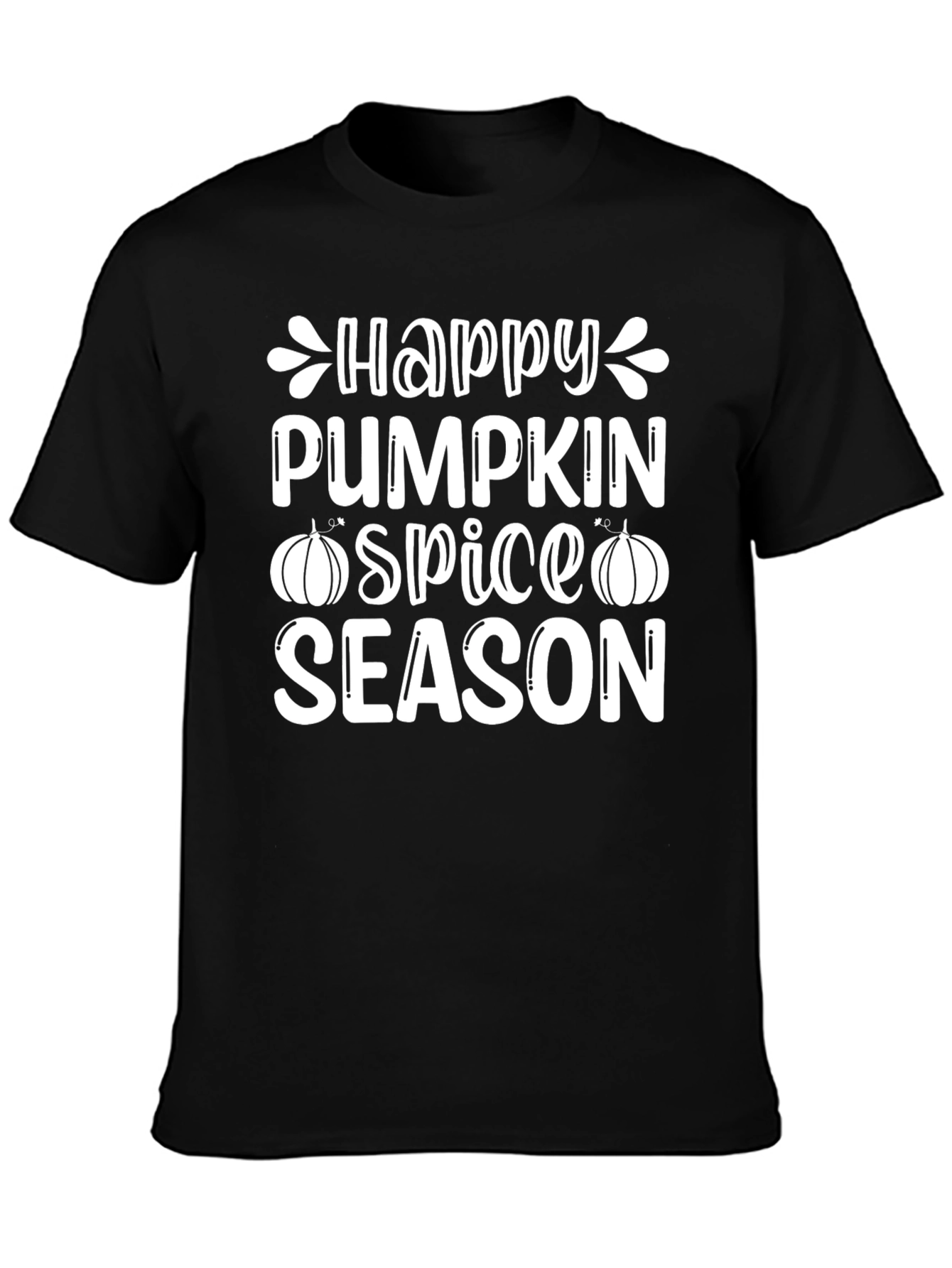Happy Pumpkin Spice Season Black Graphic T-Shirt