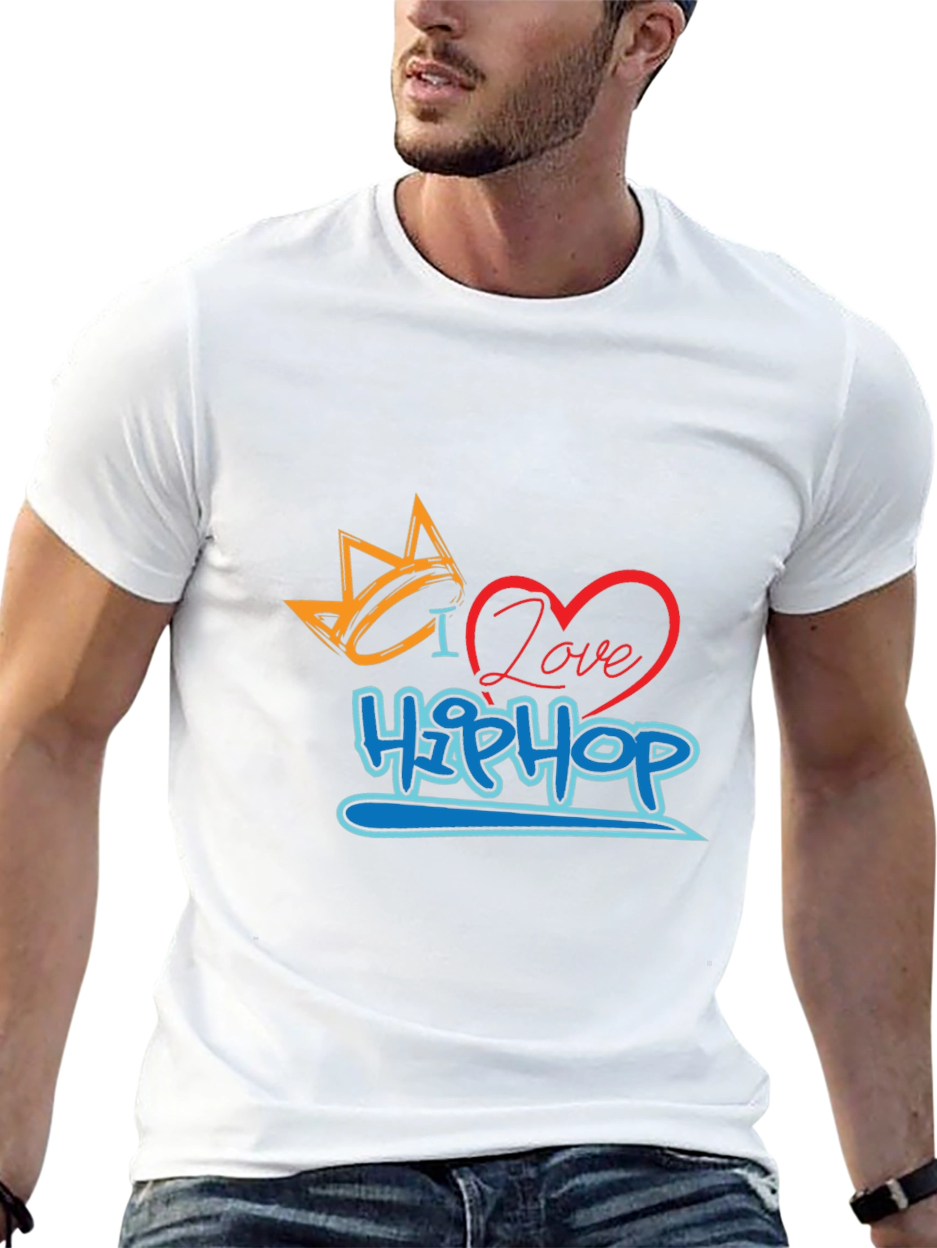 I Love Hip Hop Graphic Print T-Shirt