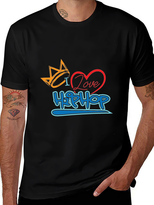 I Love Hip Hop Graphic Print T-Shirt