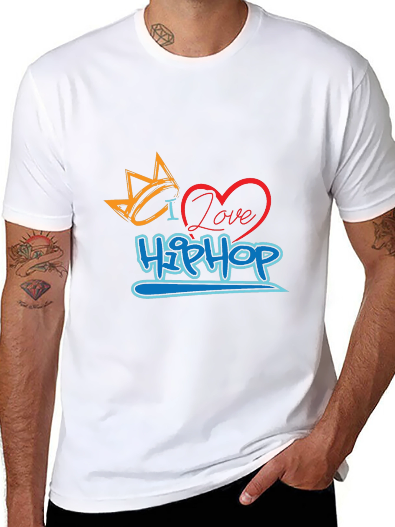 I Love Hip Hop Graphic Print T-Shirt