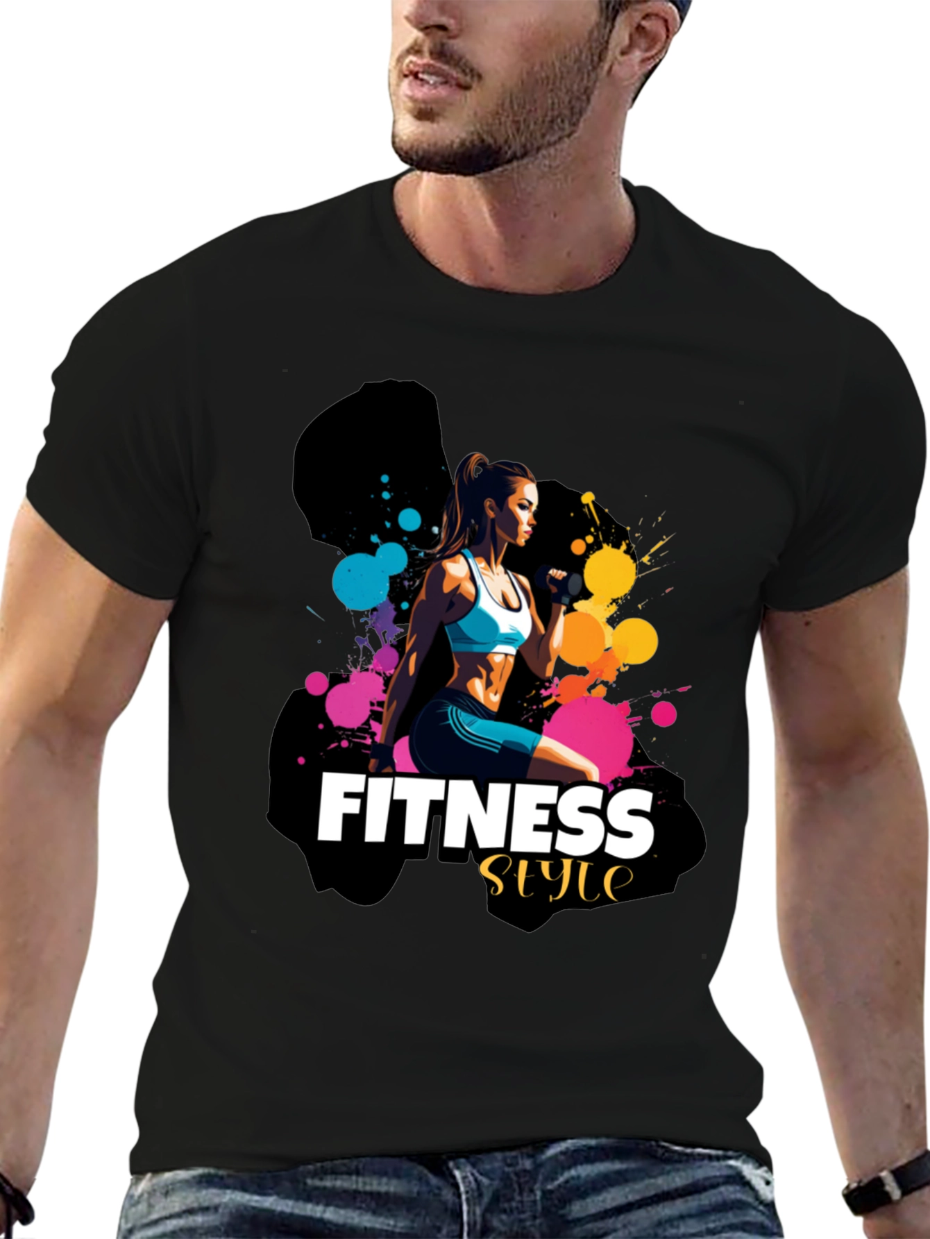 Fitness Style T-Shirt - Black Stylish Design