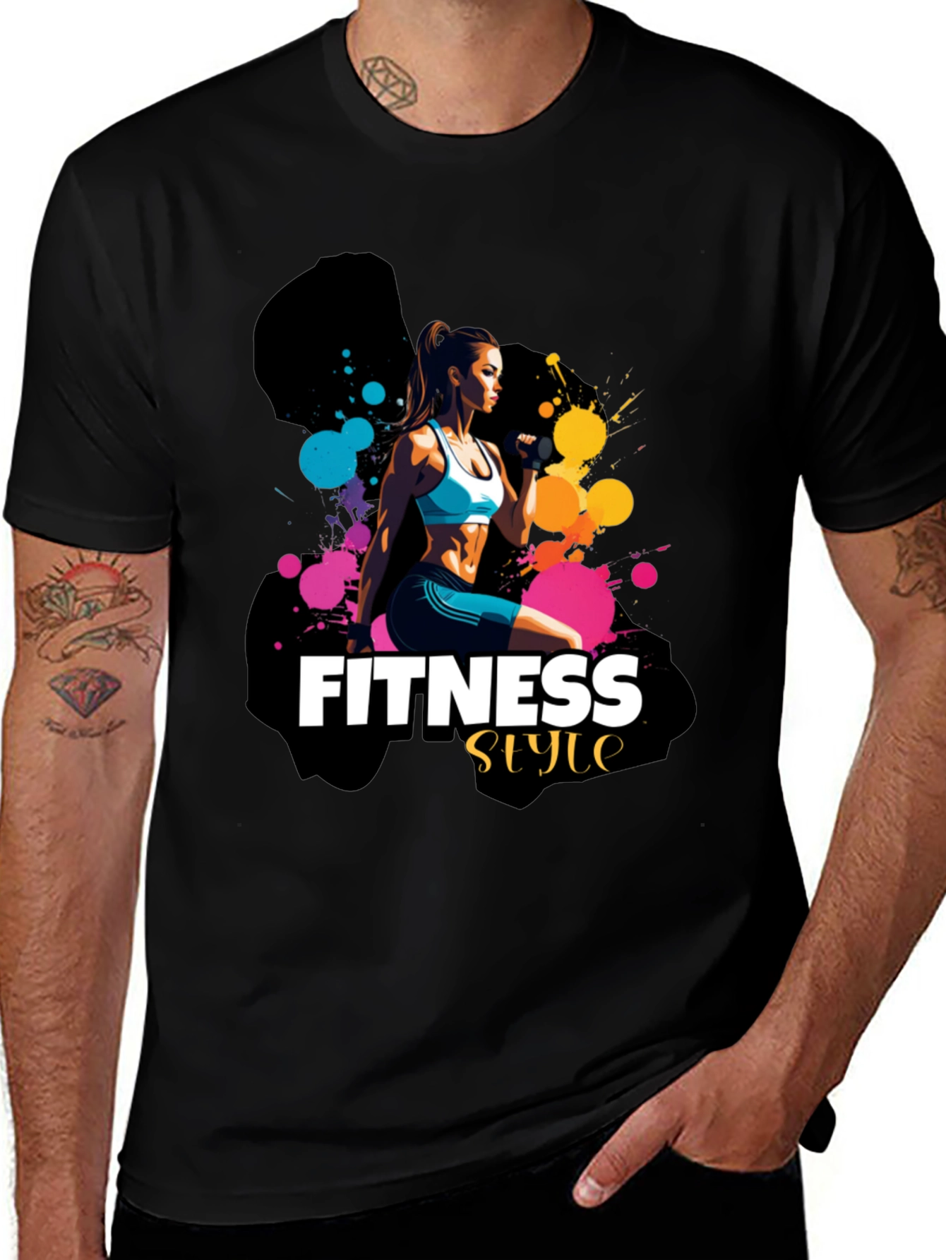 Fitness Style T-Shirt - Black Stylish Design