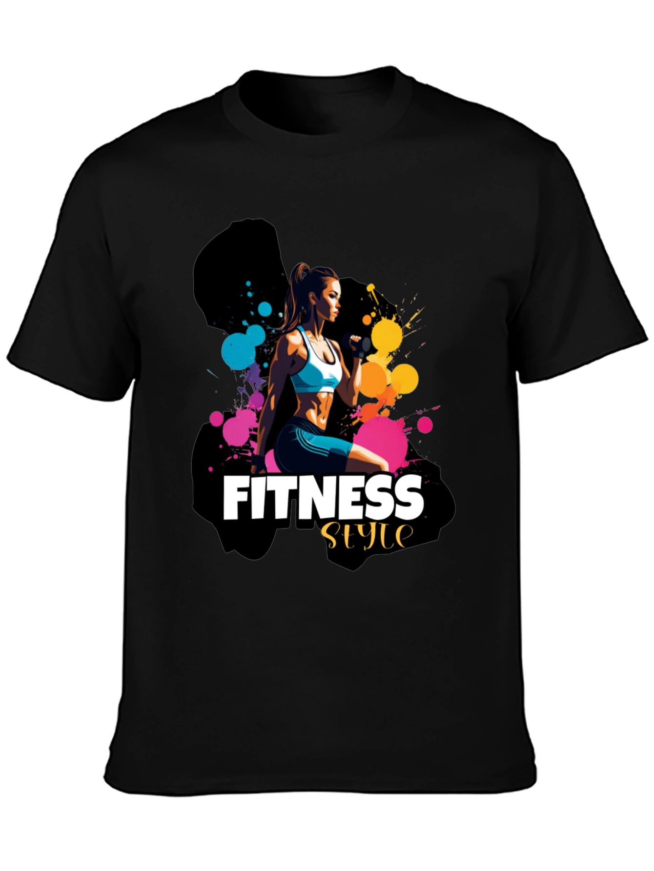 Fitness Style T-Shirt - Black Stylish Design