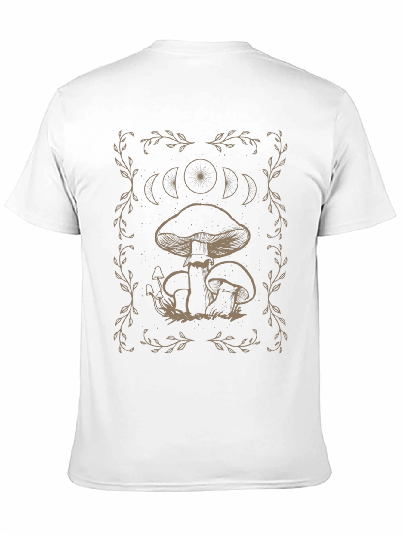 Mushroom Moon Phase Graphic Tee - Black
