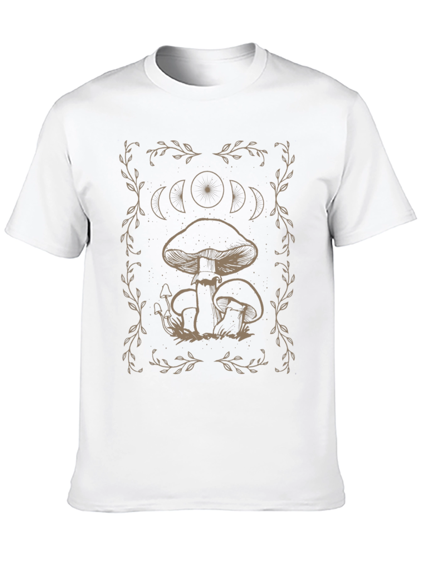 Mushroom Moon Phase Graphic Tee - Black