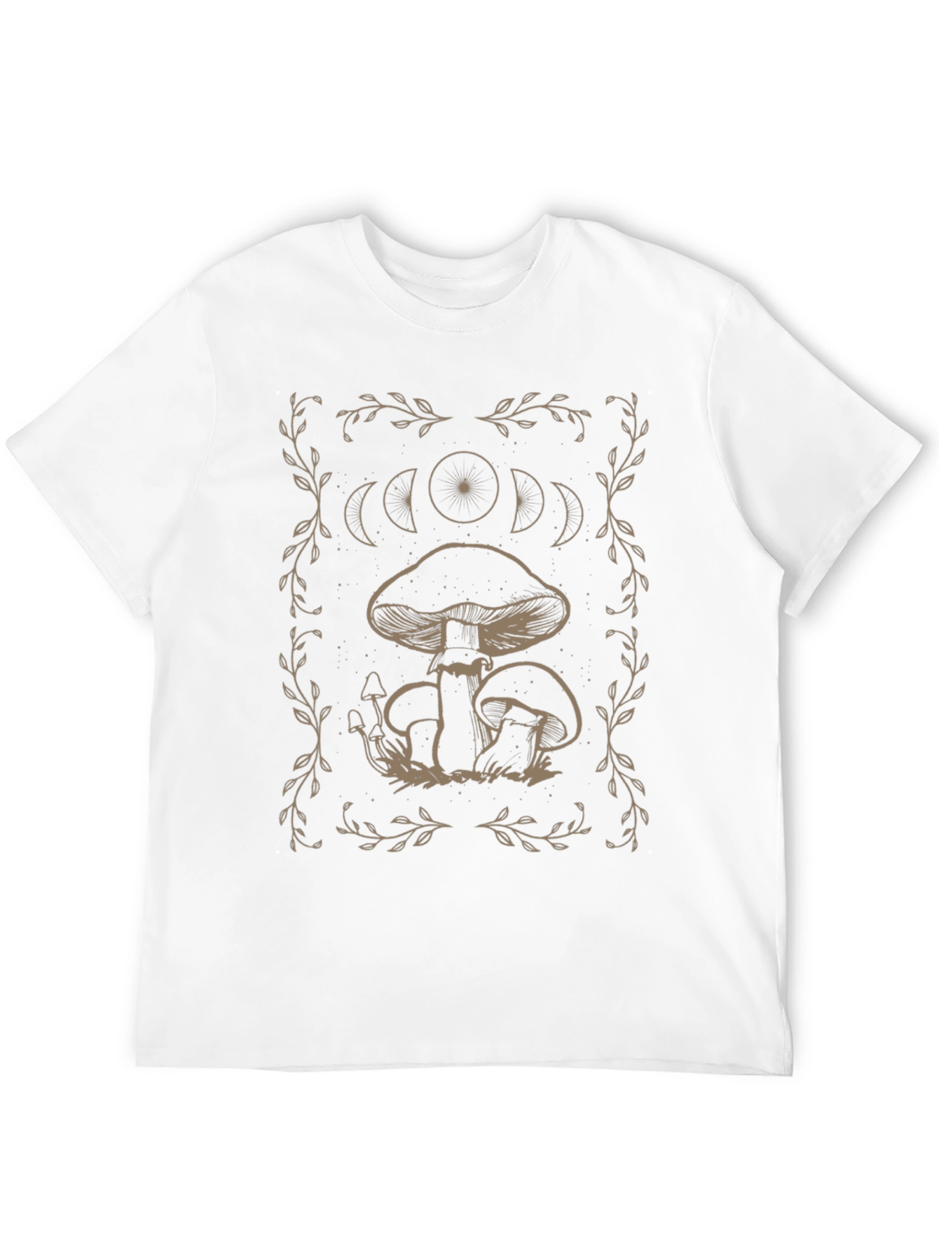 Mushroom Moon Phase Graphic Tee - Black