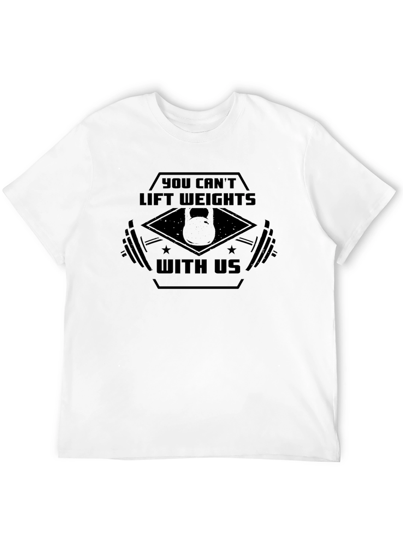 You Cant Lift Weights With Us Black Graphic Tee