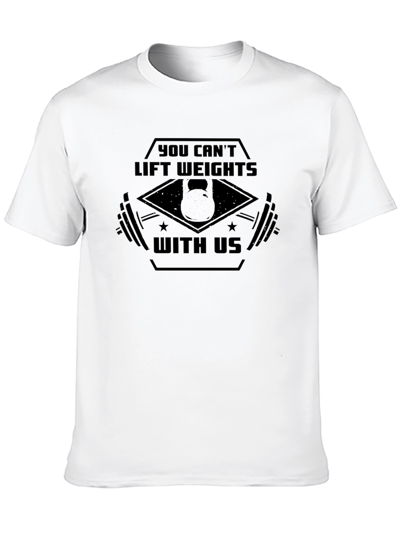 You Cant Lift Weights With Us Black Graphic Tee