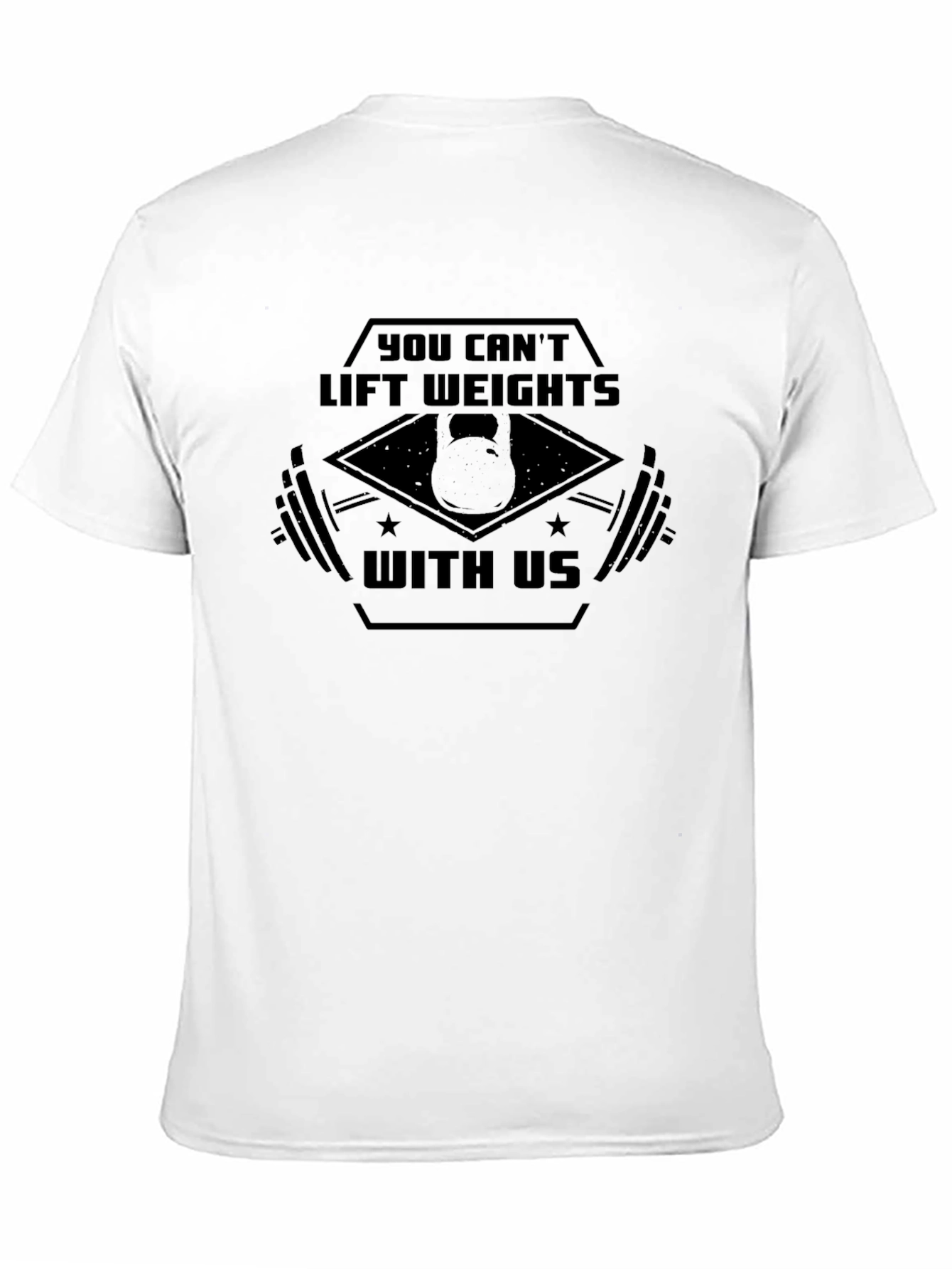You Cant Lift Weights With Us Black Graphic Tee