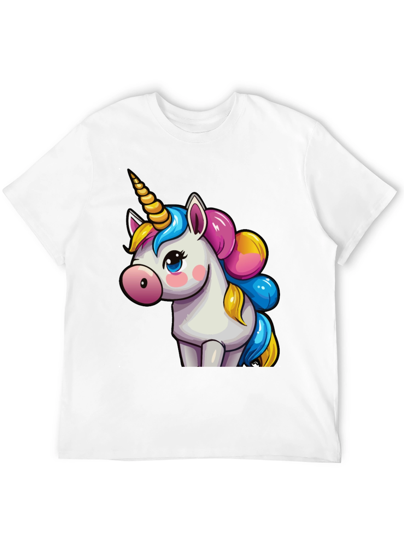 Cute Unicorn Graphic Print Black T-Shirt