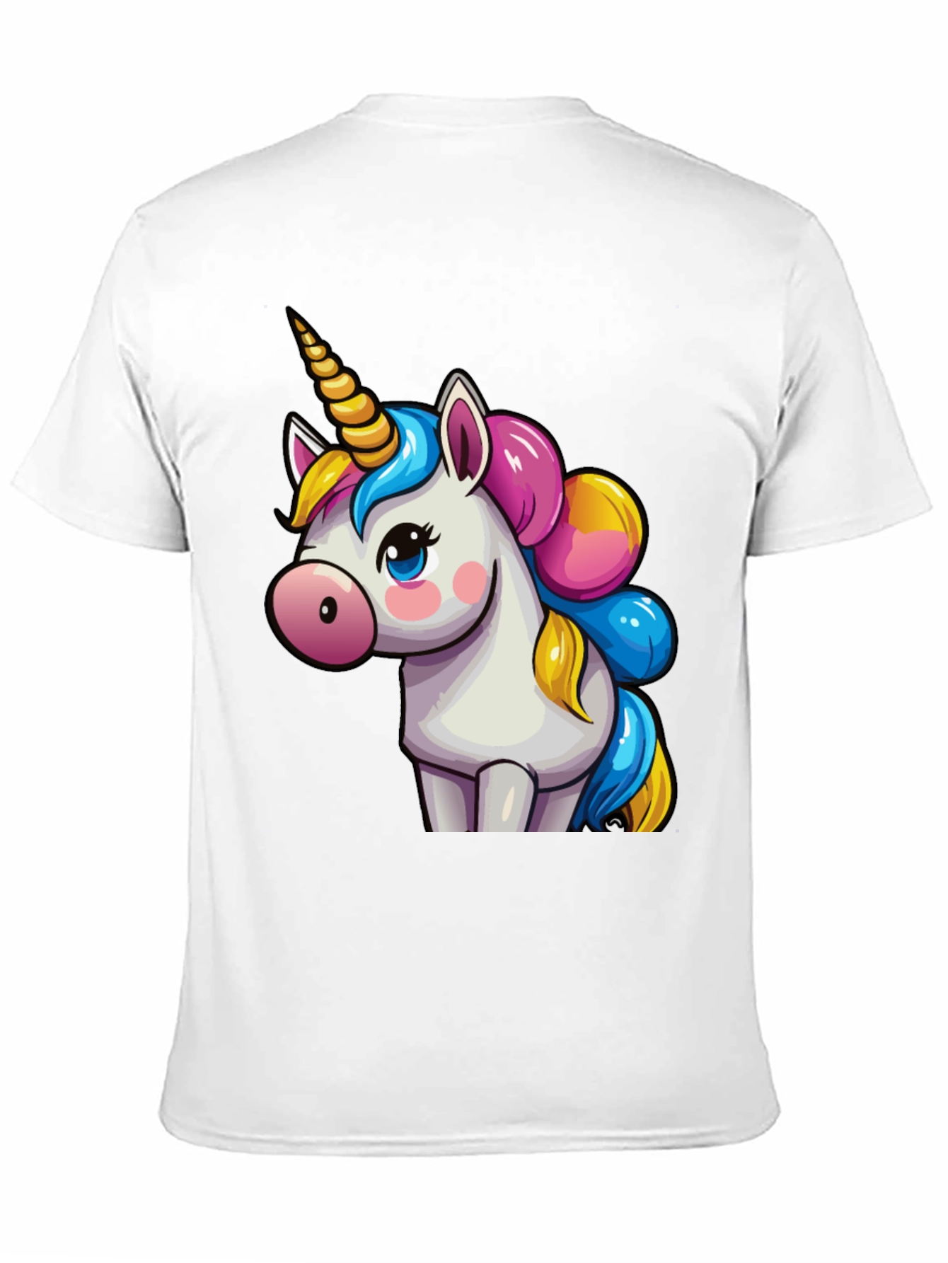 Cute Unicorn Graphic Print Black T-Shirt