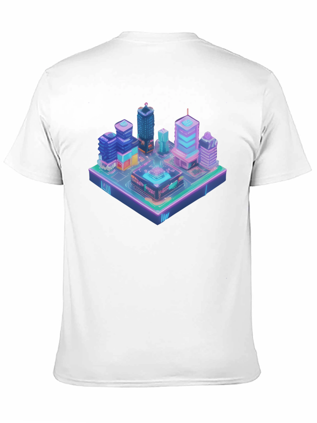 Isometric Cityscape Graphic Tee - Futuristic Urban Style