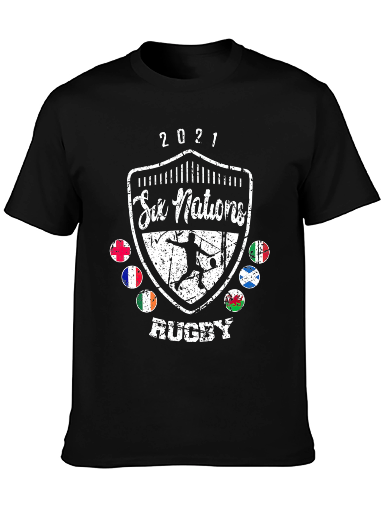 Six Nations Rugby 2021 Black T-Shirt