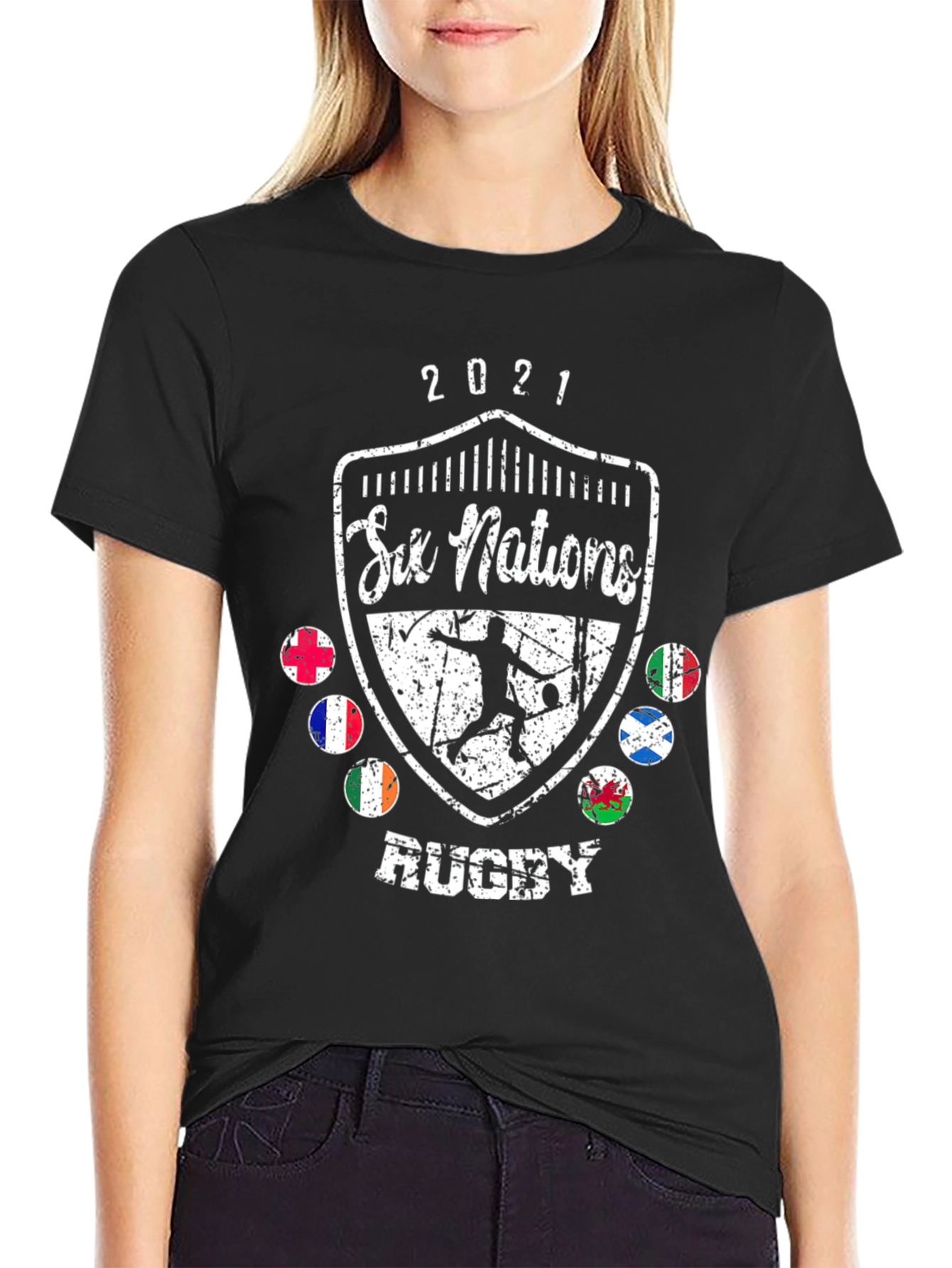 Six Nations Rugby 2021 Black T-Shirt