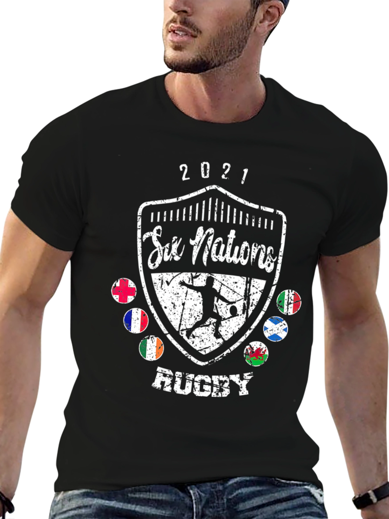 Six Nations Rugby 2021 Black T-Shirt