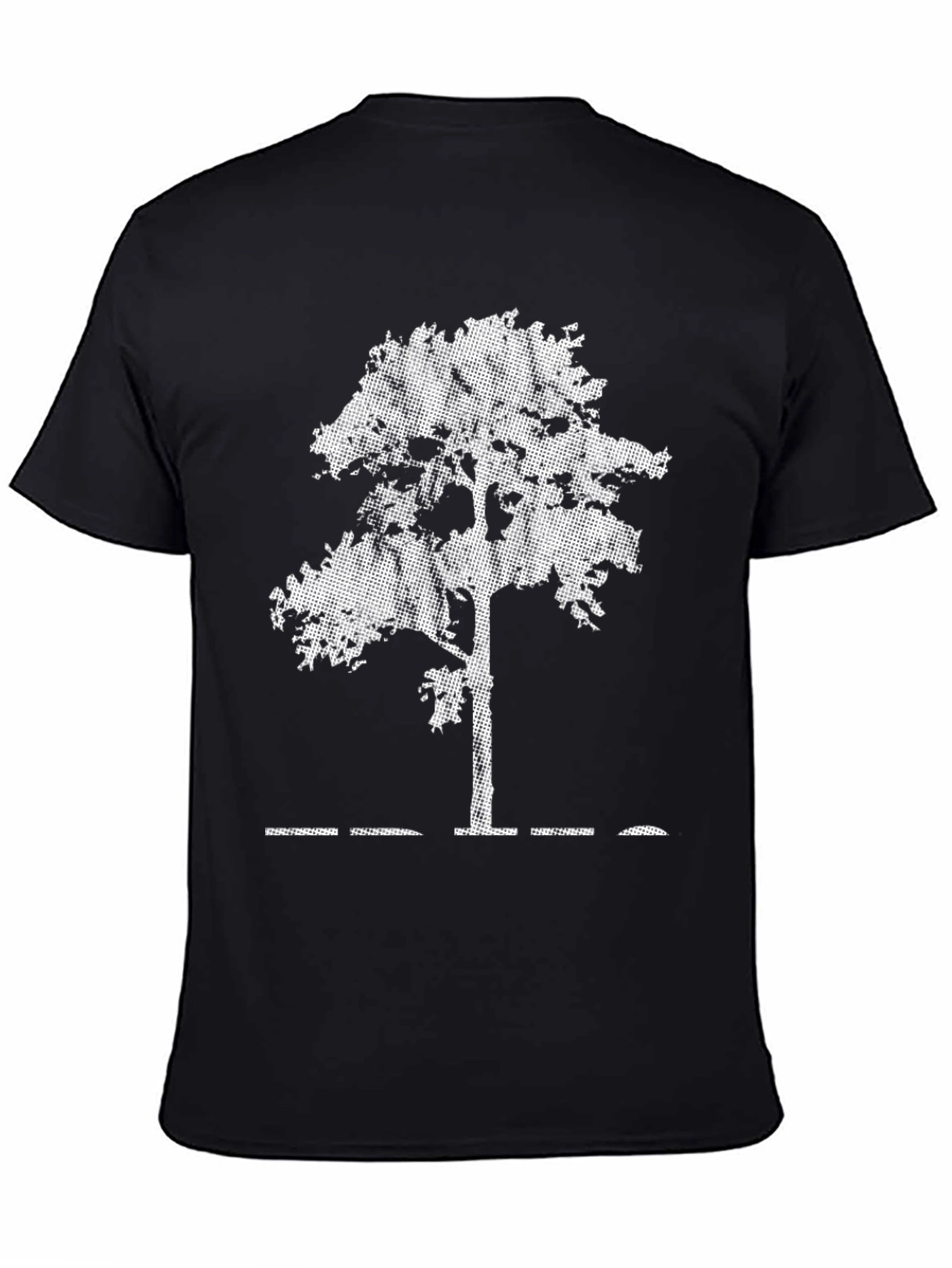Modern Tree Graphic Black T-Shirt