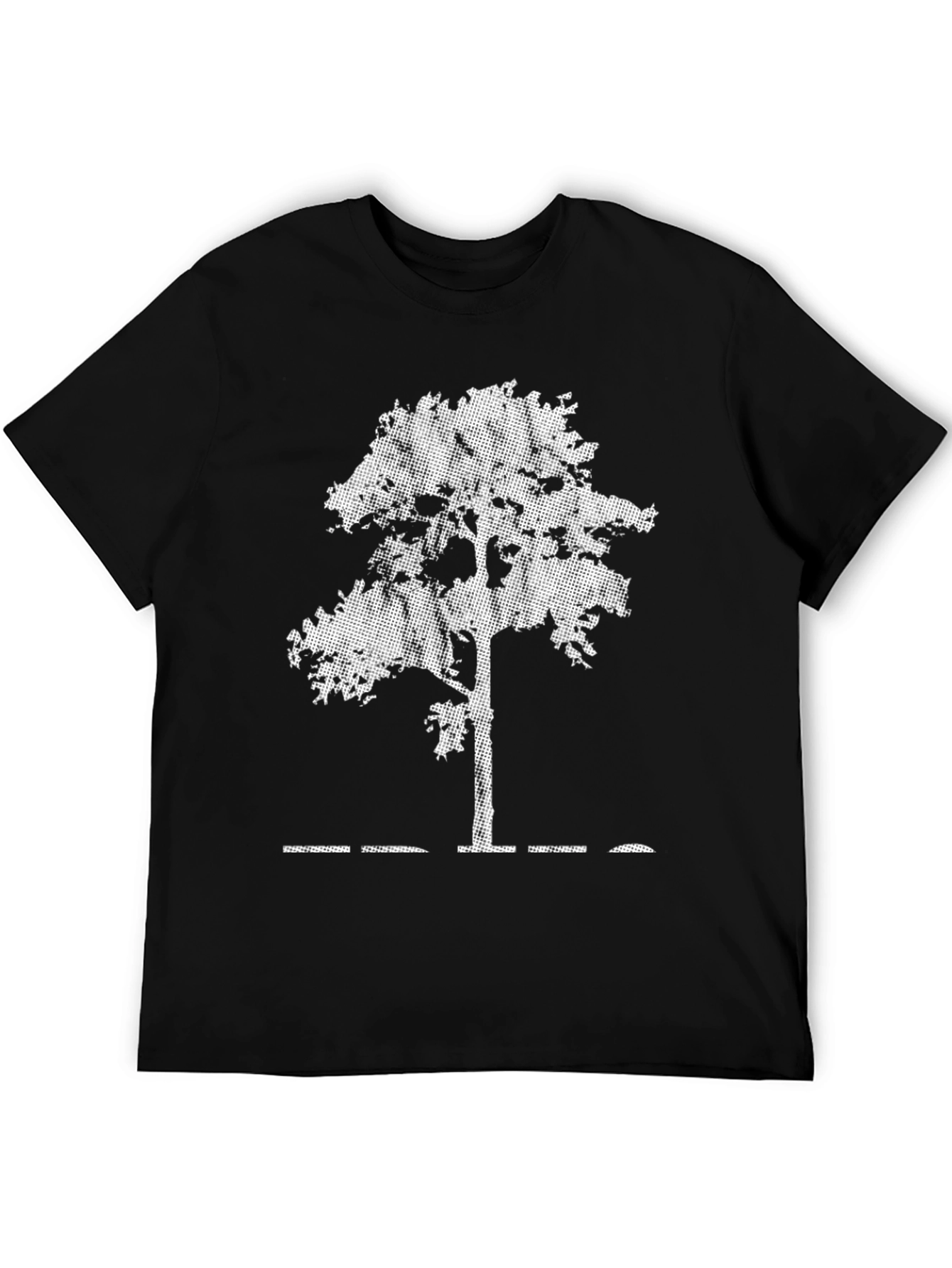 Modern Tree Graphic Black T-Shirt