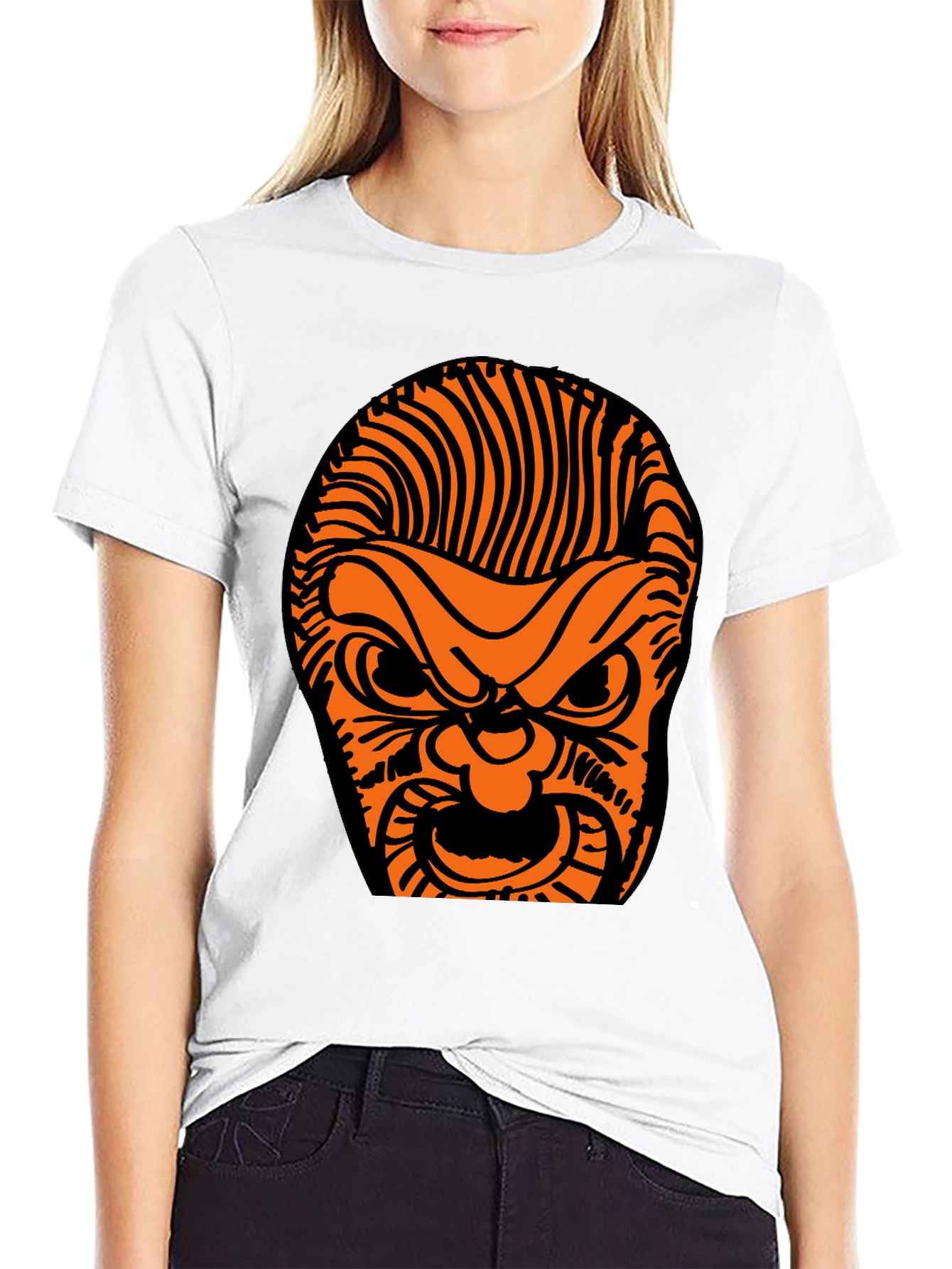 Graphic Tee - Angry Orange Face Design