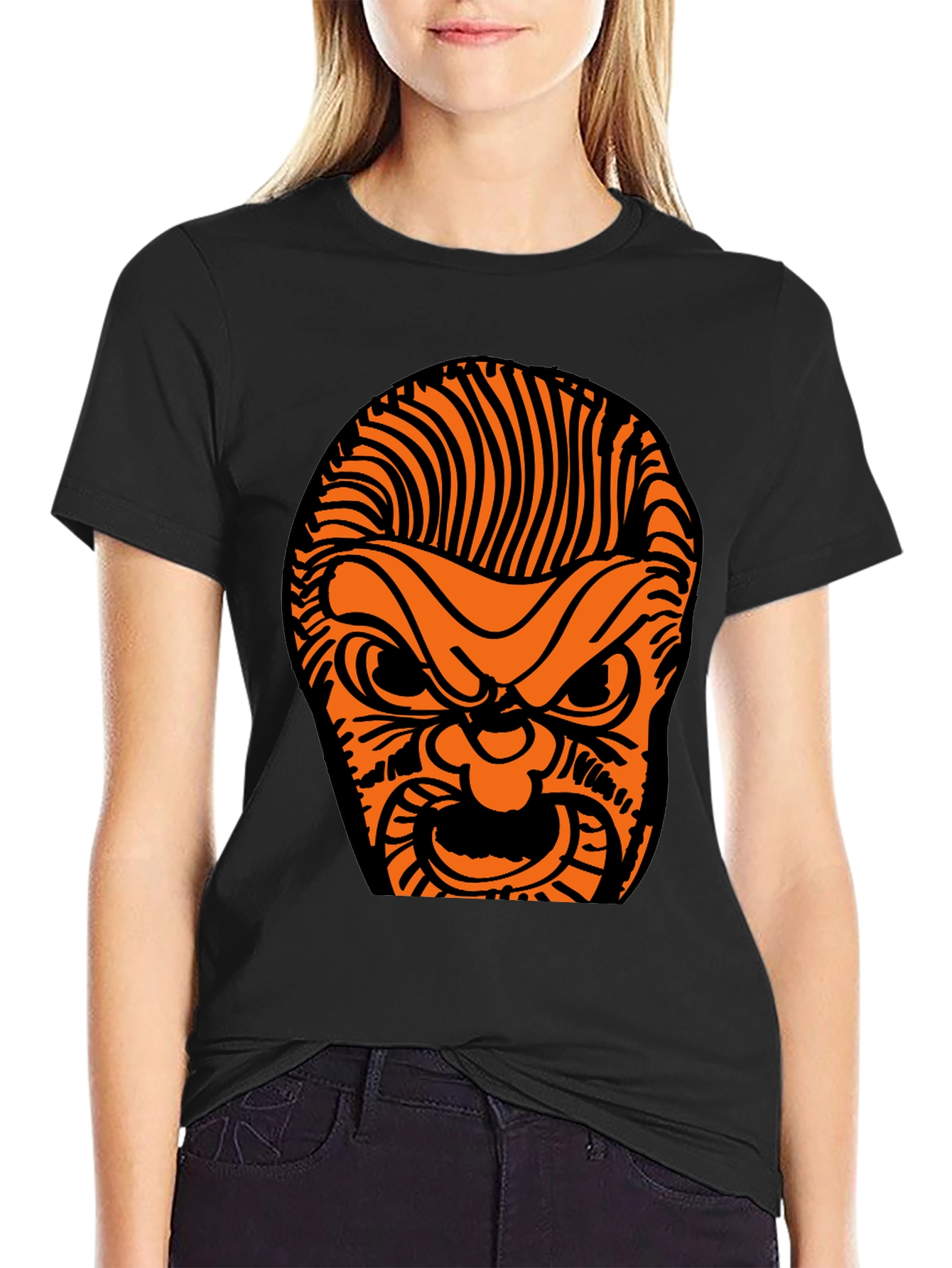 Graphic Tee - Angry Orange Face Design