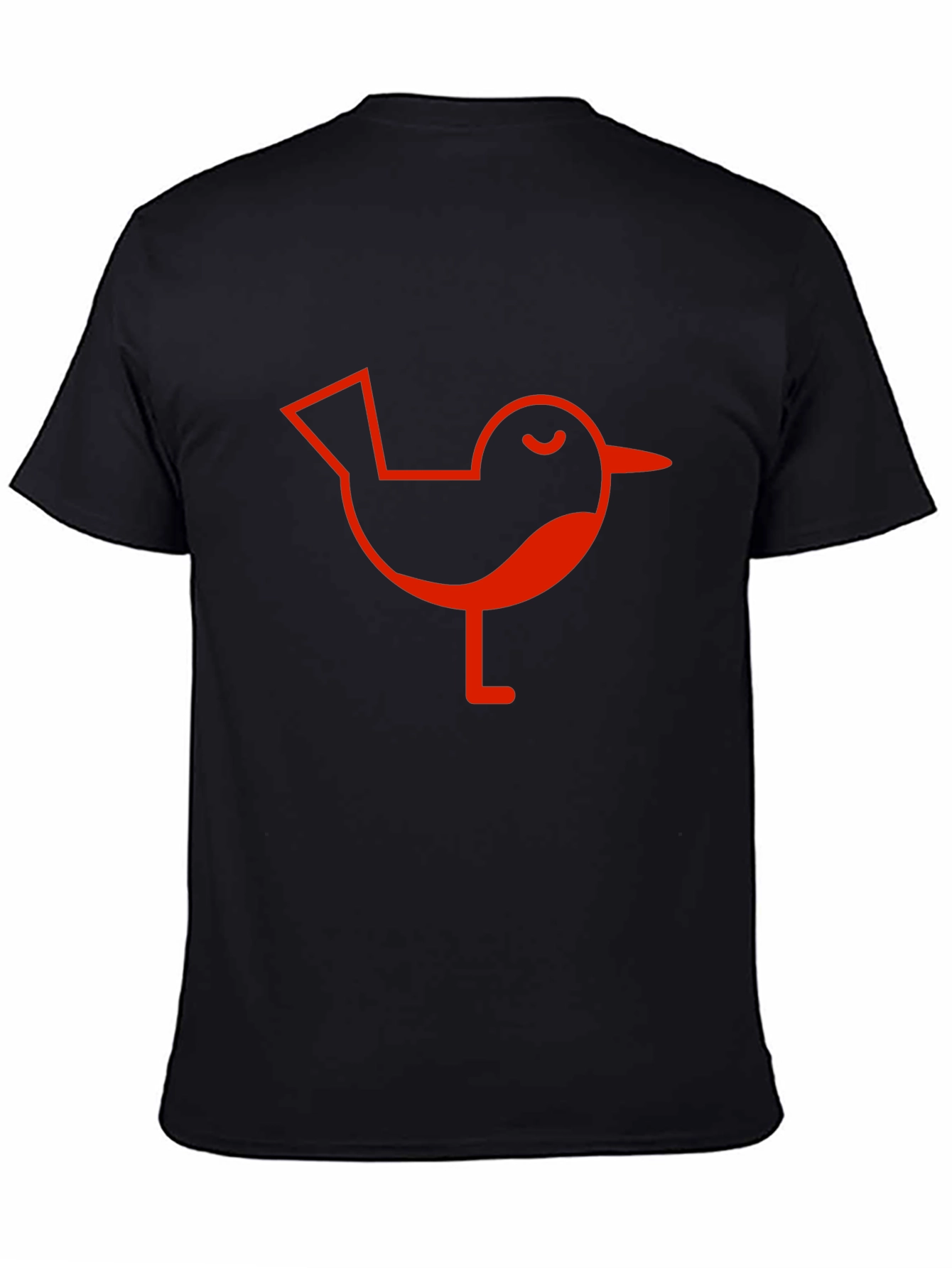 Red Bird Graphic Black T-Shirt