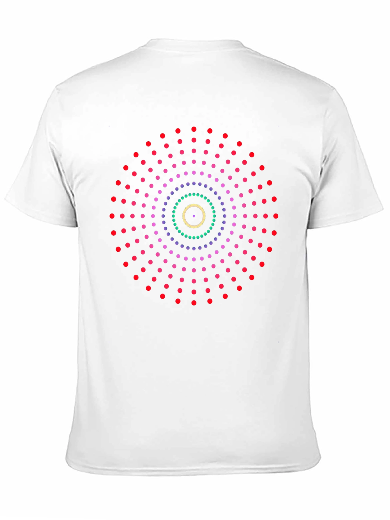 Geometric Dot Pattern Black T-Shirt