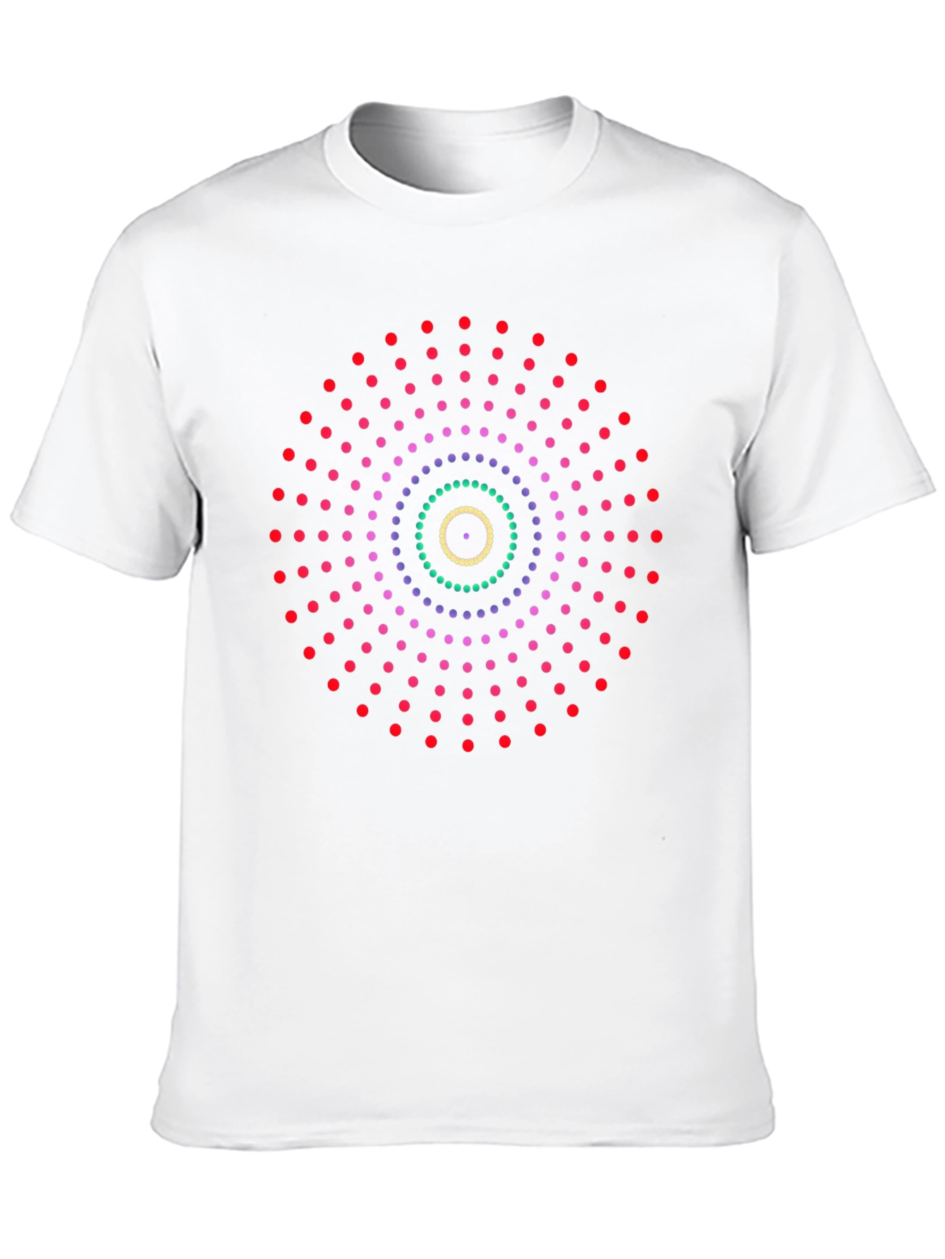 Geometric Dot Pattern Black T-Shirt